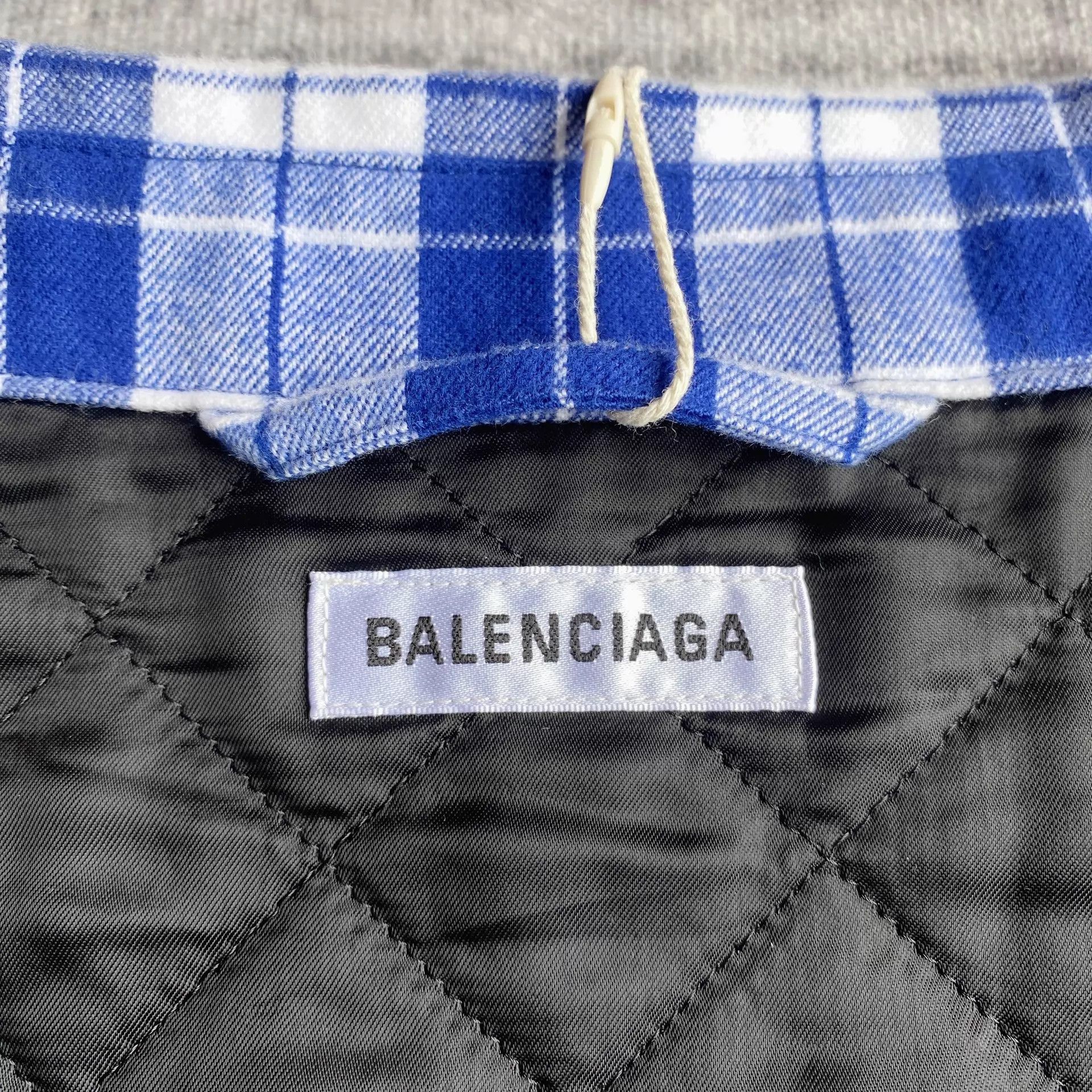Balenciaga Balenciaga White & Blue Check Boxy Shirt Jacket 34 Size XS / US 0-2 / IT 36-38 - 5 Thumbnail
