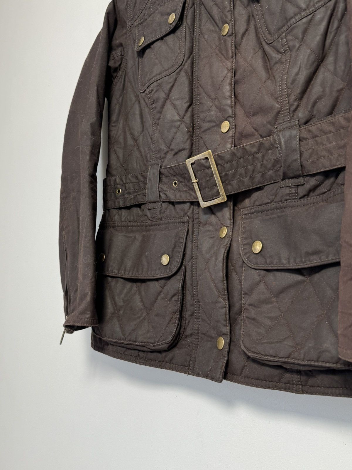 Barbour Barbour Quilted Wax Jacket With Belt - Olive Green Brown Size M / US 6-8 / IT 42-44 - 12 Thumbnail