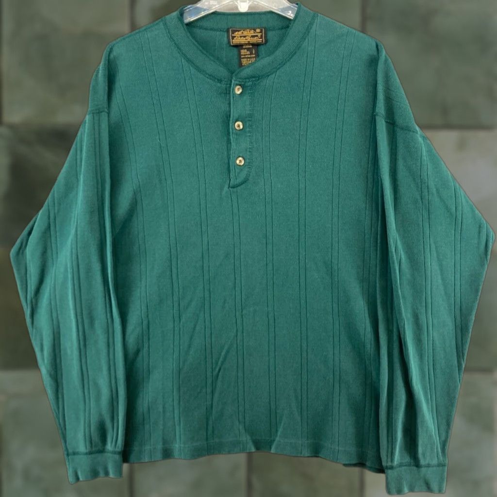 Eddie Bauer VINTAGE Eddie Bauer Men's Shirt Large Blue Casual Long Sleeve Cotton USA Made 90s Mens Size US L / EU 52-54 / 3 - 1 Thumbnail