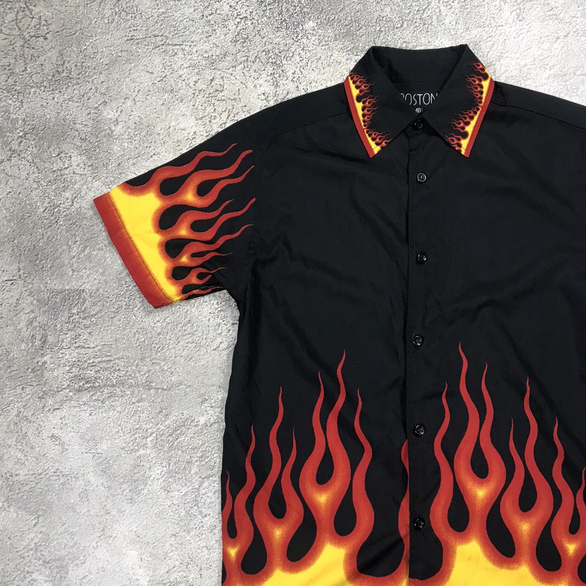 Vintage Vintage 90s Flame Graphic Button Up Shirt Streetwear Boxy XS Size US XS / EU 42 / 0 - 3 Thumbnail