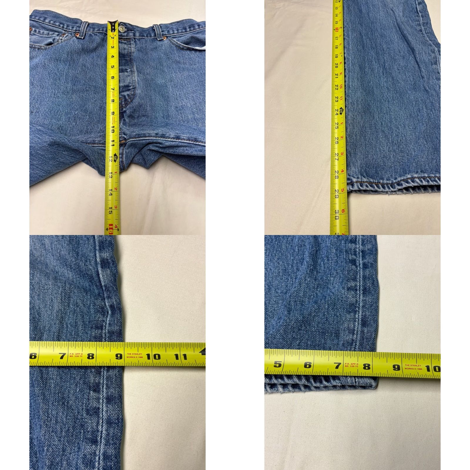 Vintage Levi's 501 Jeans Mens Medium Wash Button Fly Straight Leg 36x30 Denim Distressed Pocket Cotton Vintage-Style Regular Rise Mid Size US 36 / EU 52 - 9 Thumbnail
