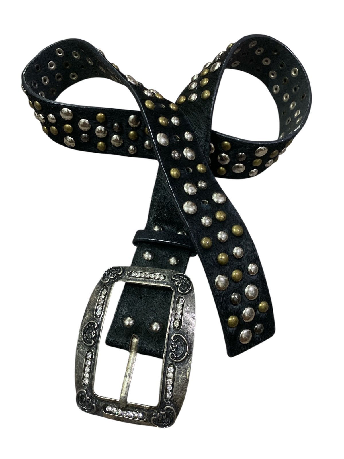 If Six Was Nine Black fur full studded punk belt Size ONE SIZE - 1 Thumbnail