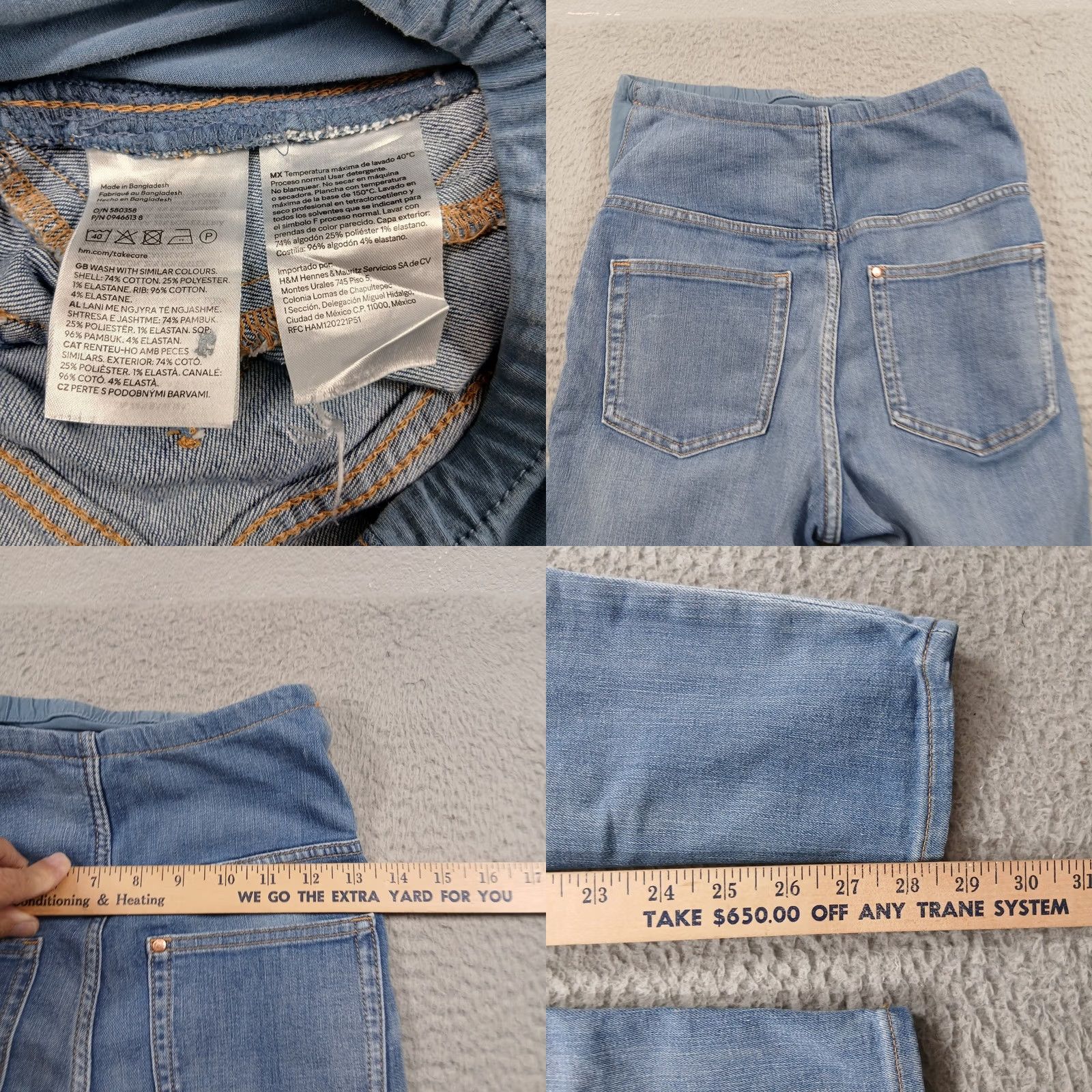 H&M H&M Mama Maternity Super Skinny Jeans XS Blue Light Wash Over Belly EUC Size 26" / US 2 / IT 38 - 8 Thumbnail