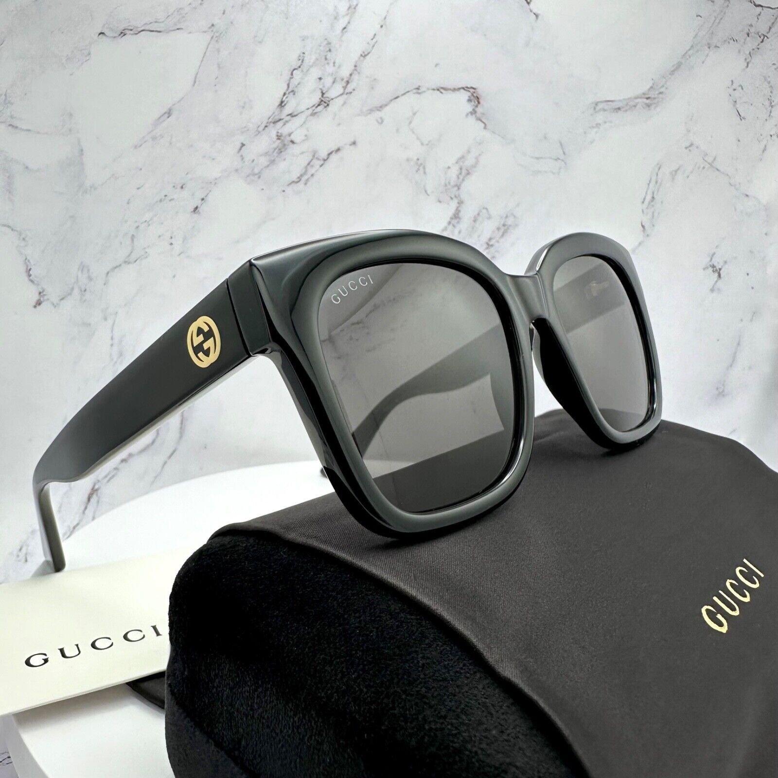 Gucci New Gucci Sunglasses Black Square Size ONE SIZE - 12 Thumbnail