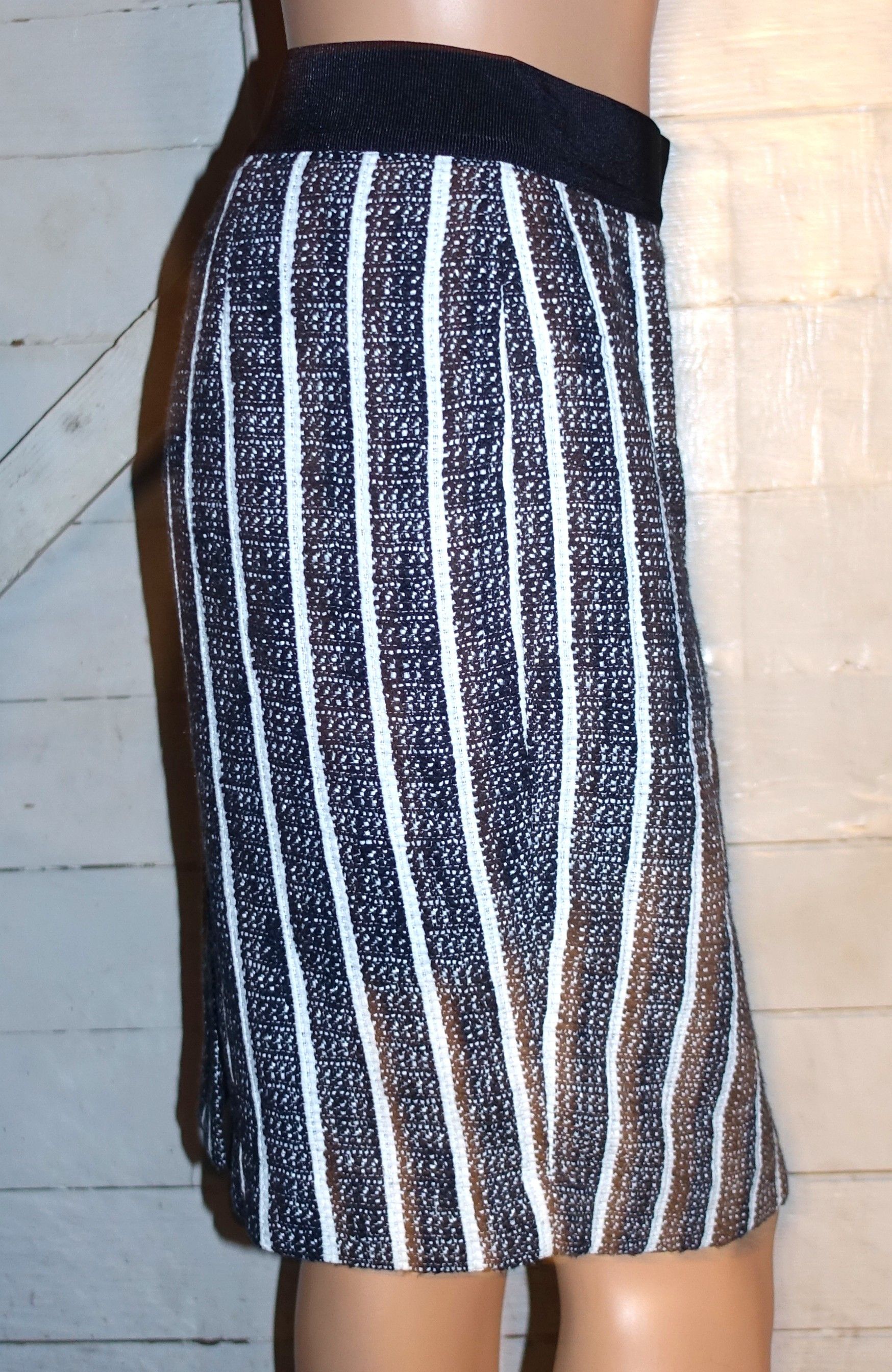 Ann Taylor Ann Taylor Black White Striped Skirt 6 NWT Size 26" / US 2 / IT 38 - 6 Thumbnail