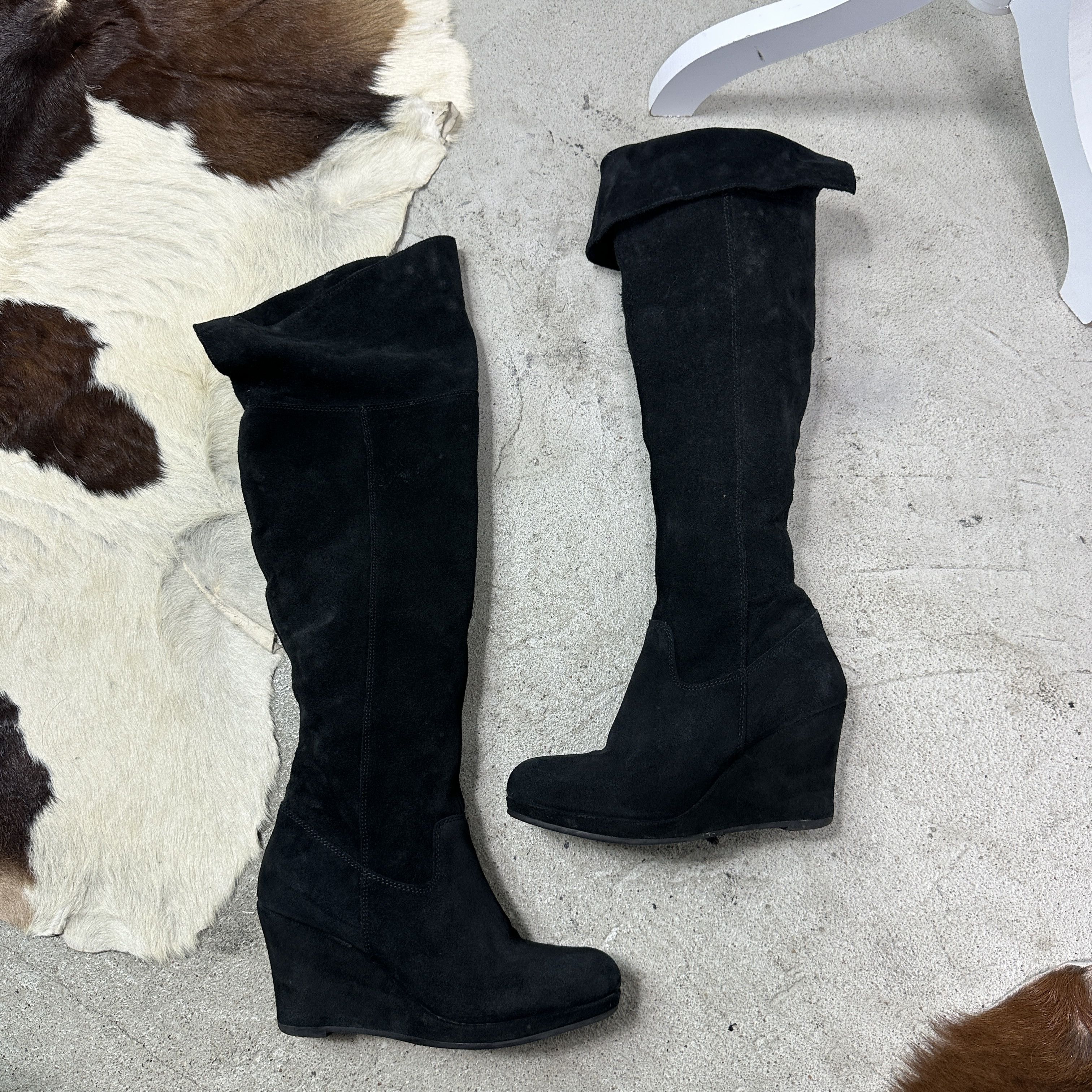Vintage Vintage Leather Platform Wedgne Knee High Boots Y2K Size US 9 / IT 39 - 4 Thumbnail