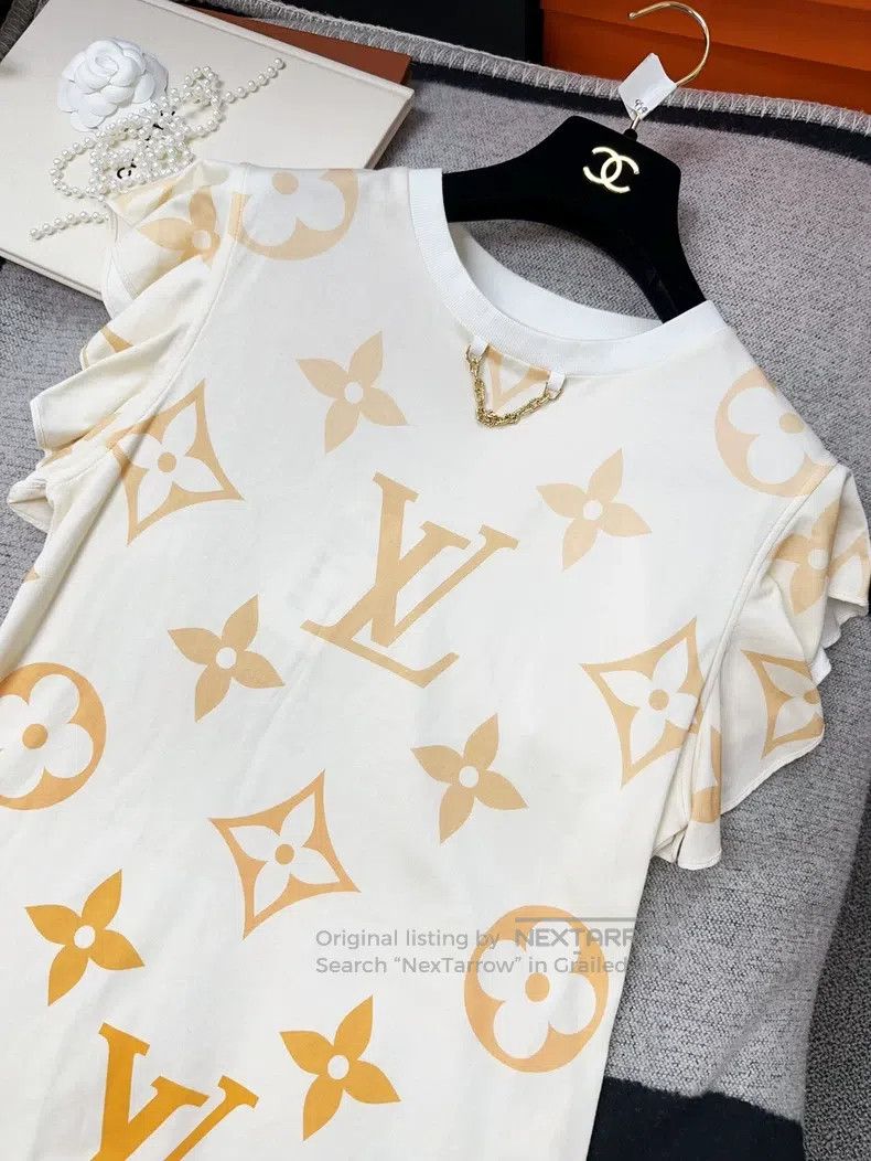 Louis Vuitton Louis Vuitton Orange big logo lotus leaf sleeve gradient p Size M / US 6-8 / IT 42-44 - 3 Thumbnail