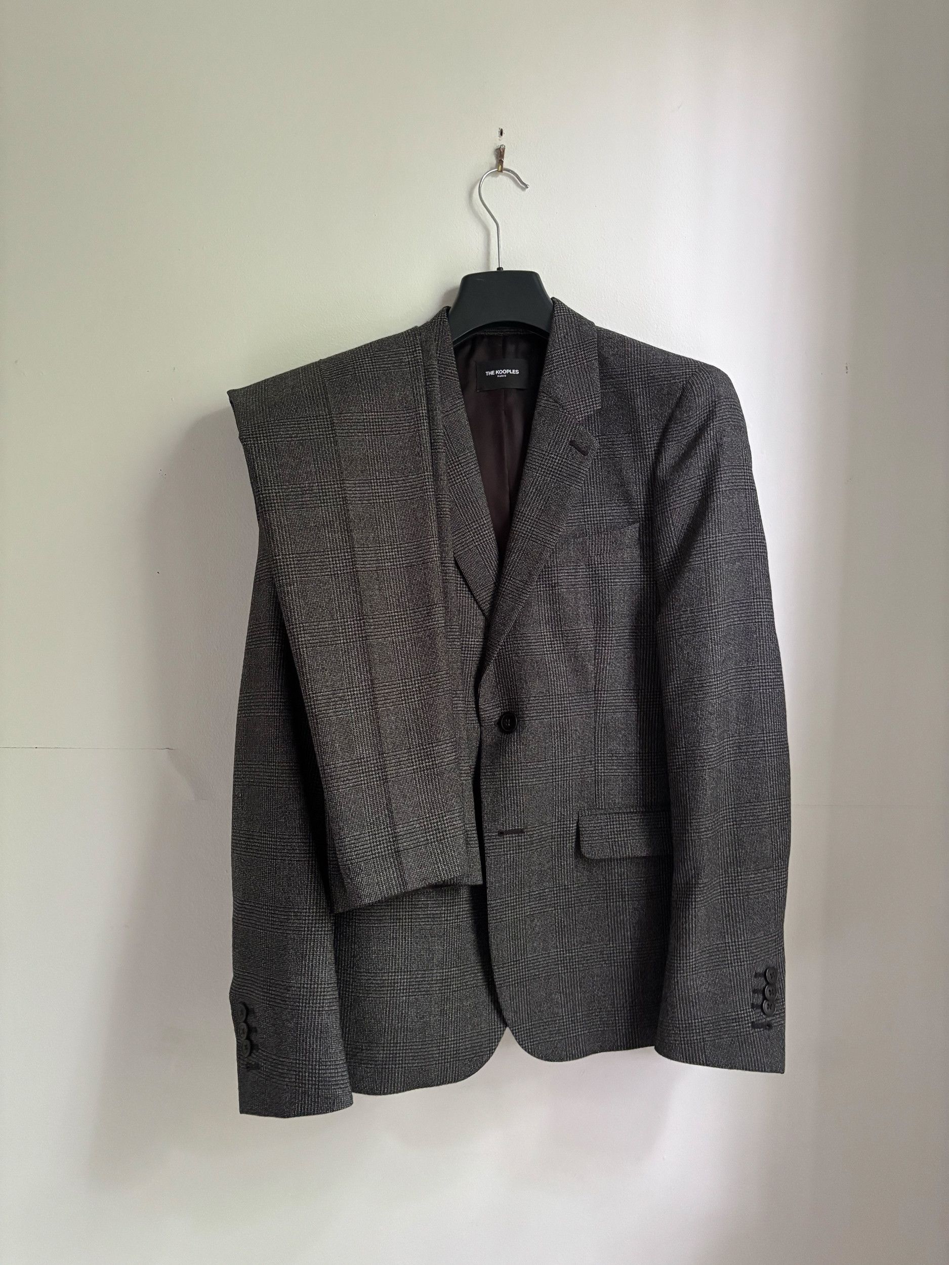 The Kooples The Kooples Prince of Wales grey wool suit EU44 Size 34R - 1 Thumbnail