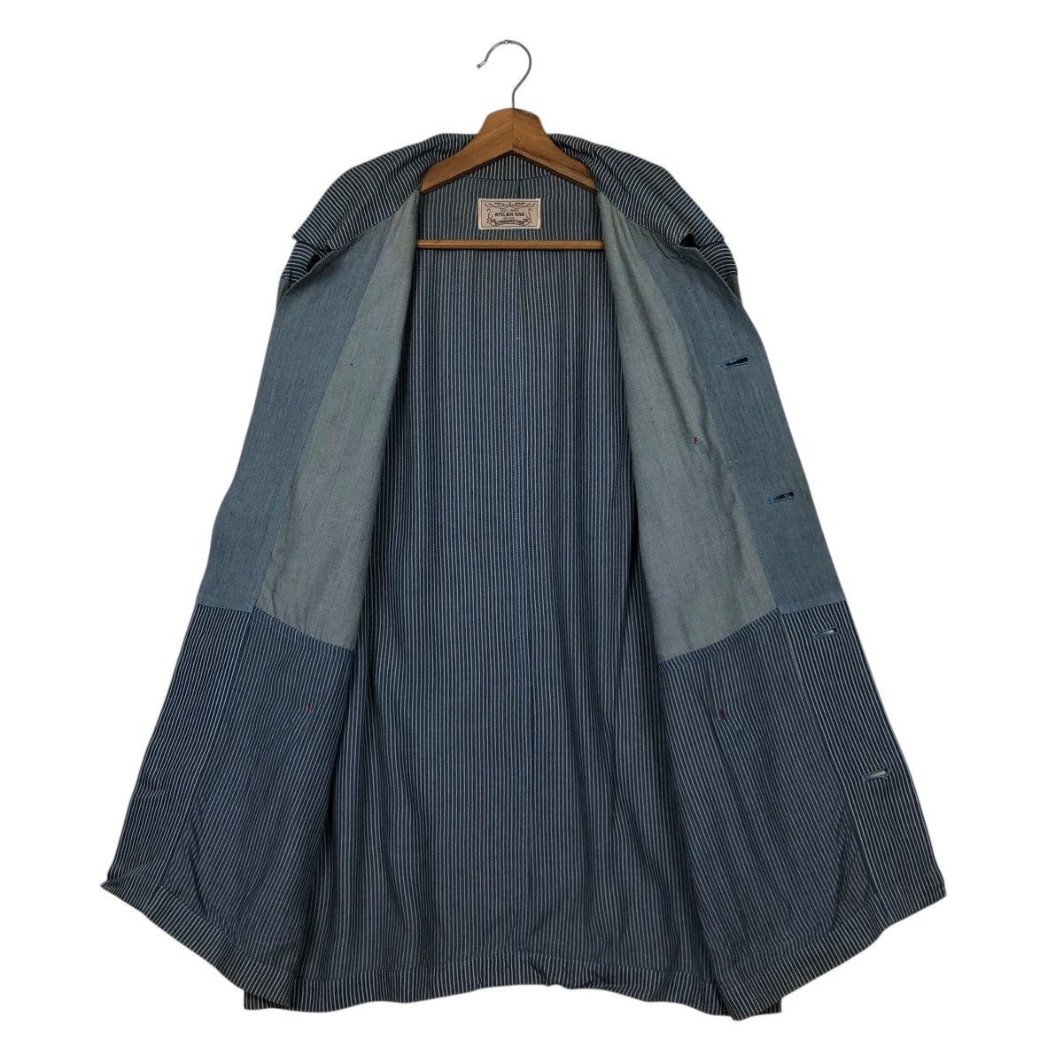 Japanese Brand Atelier SAB Multi-Stripe Work Jacket Hickory Issey Miyake Size US M / EU 48-50 / 2 - 14 Thumbnail