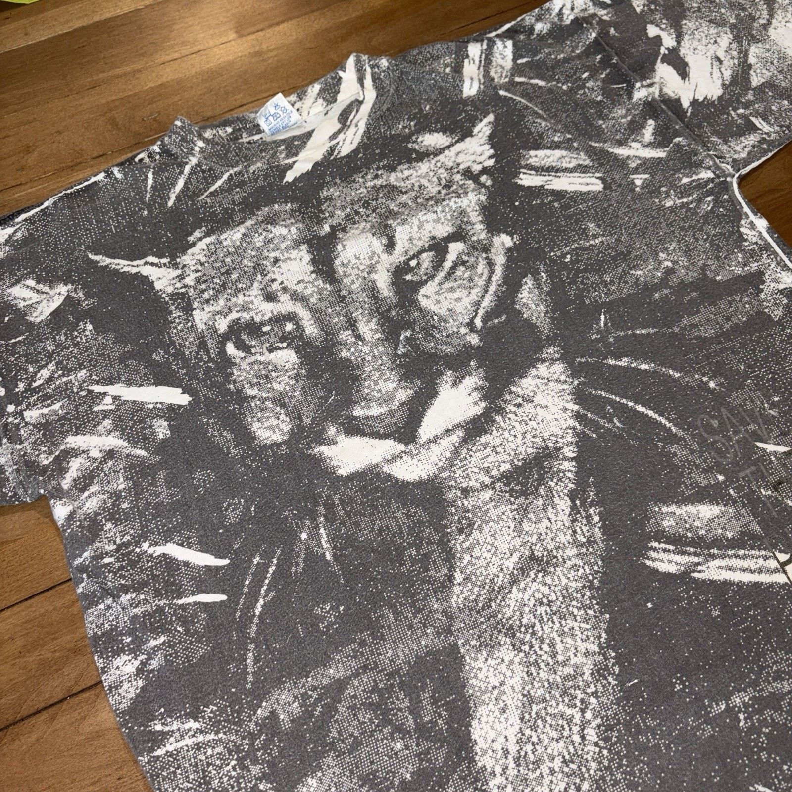 Puma × Vintage Vintage 90s PUMA Shirt All Over Print Save The Puma Big Cat Size US L / EU 52-54 / 3 - 2 Thumbnail