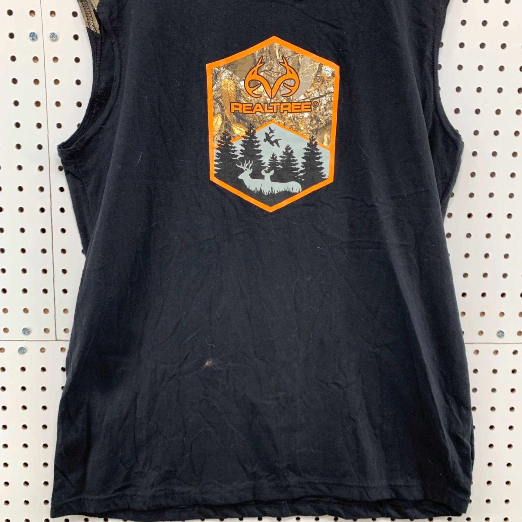 Realtree VINTAGE Real Tree By Stag Horn Women Large Black Sleeveless Shirt Camouflage Outdoor Camo Black Shirt Womens LS 90s Size L / US 10 / IT 46 - 6 Thumbnail