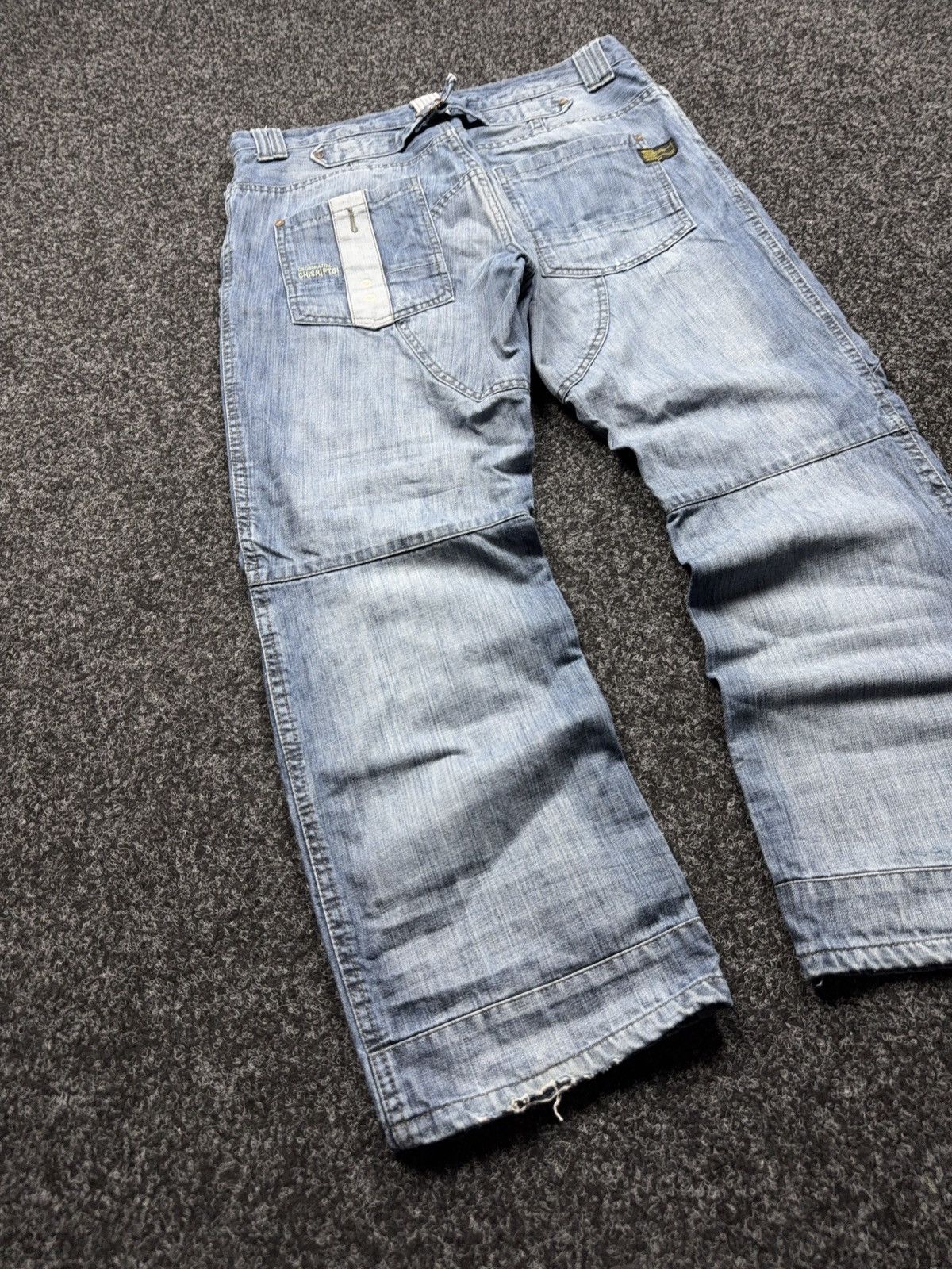 20471120 Japanese 00s Y2K Retro Sk8 Jnco Ecko Baggy Cargo Denim Jeans Size US 36 / EU 52 - 12 Thumbnail