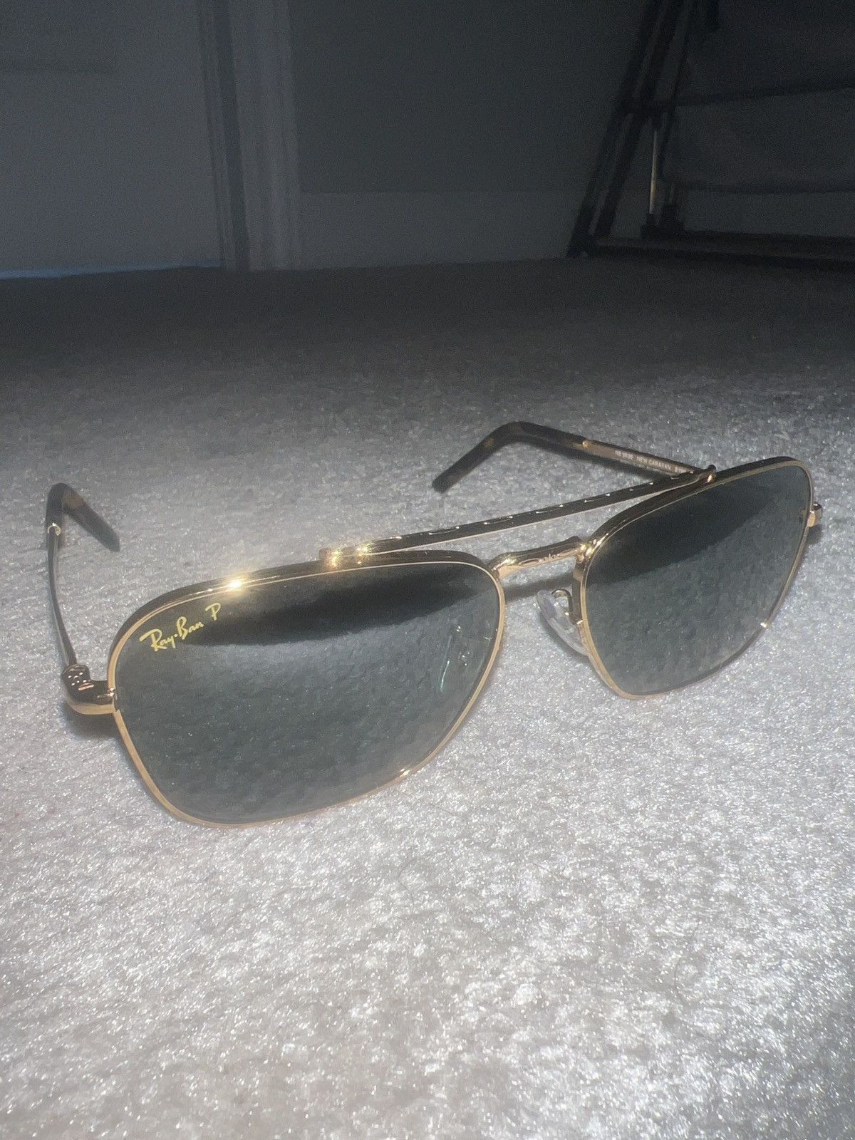 image of Gold Frame Rayban Sun Glasses, Men's