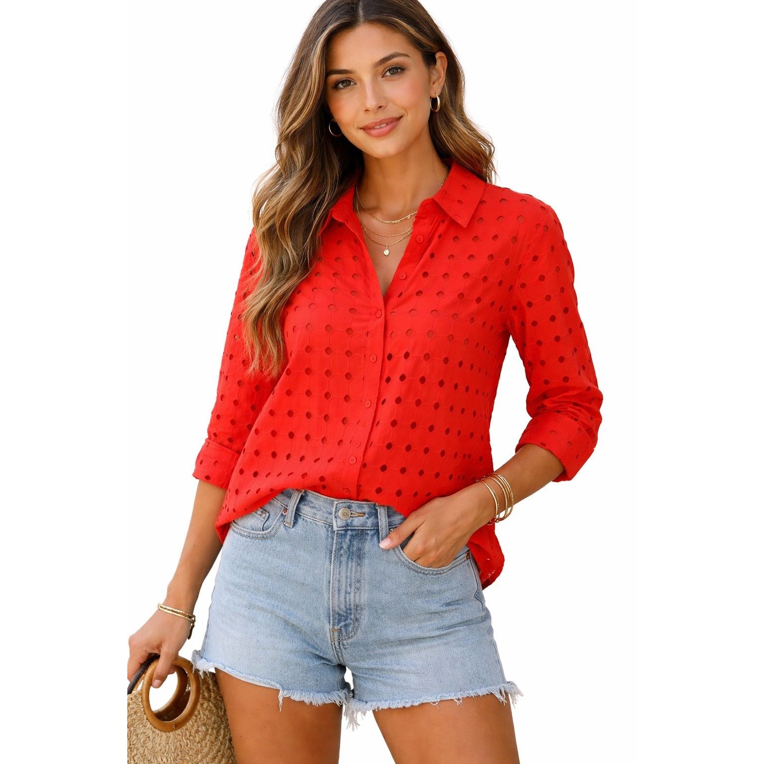 Other Adiva Eyelet Top - Orange Embroidered Cutout - Size Small Size S / US 4 / IT 40 - 1 Thumbnail