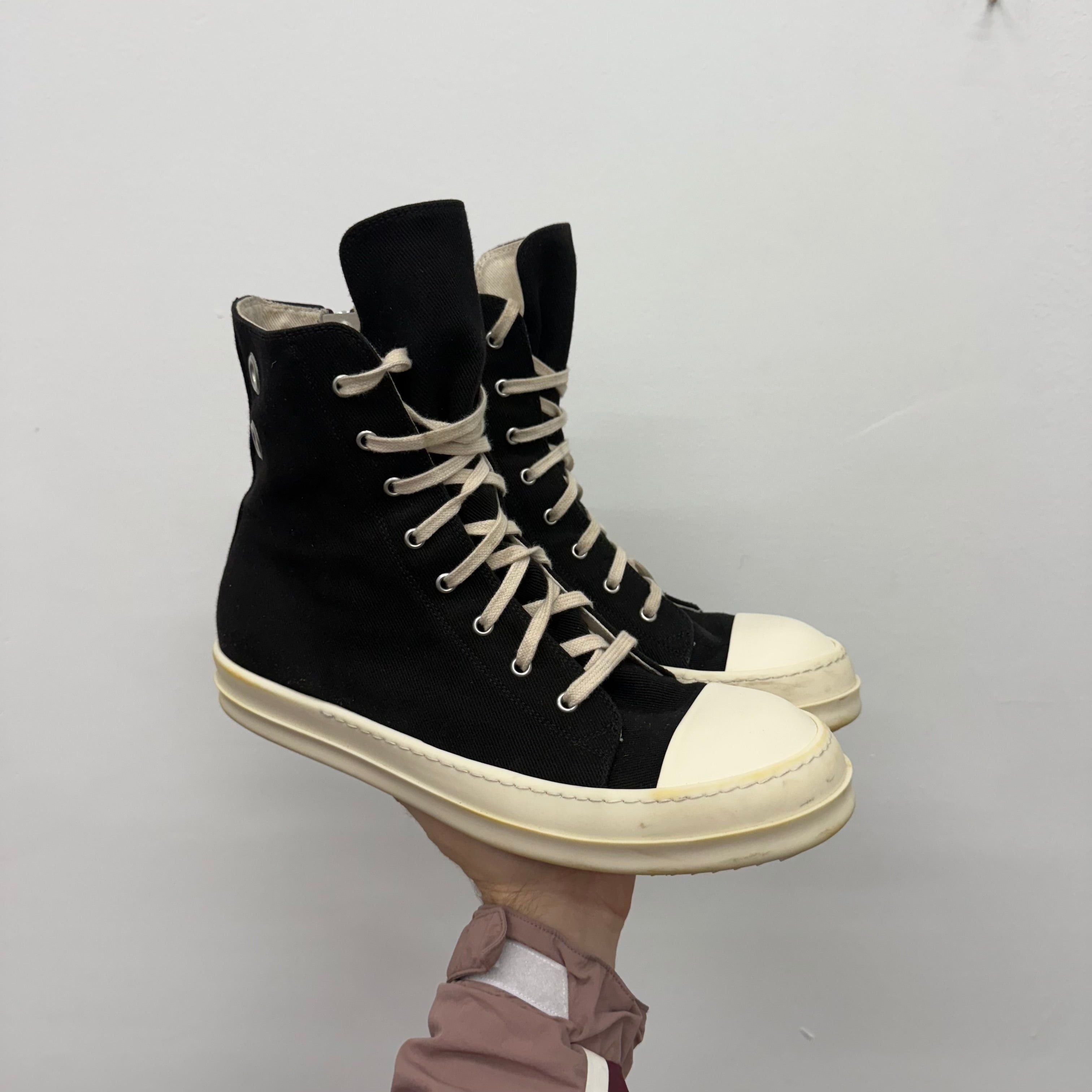 Rick Owens Rick Owens Ramone High Black Sneakers - Size 45 (US 12) Size US 11.5 / EU 44-45 - 1 Thumbnail