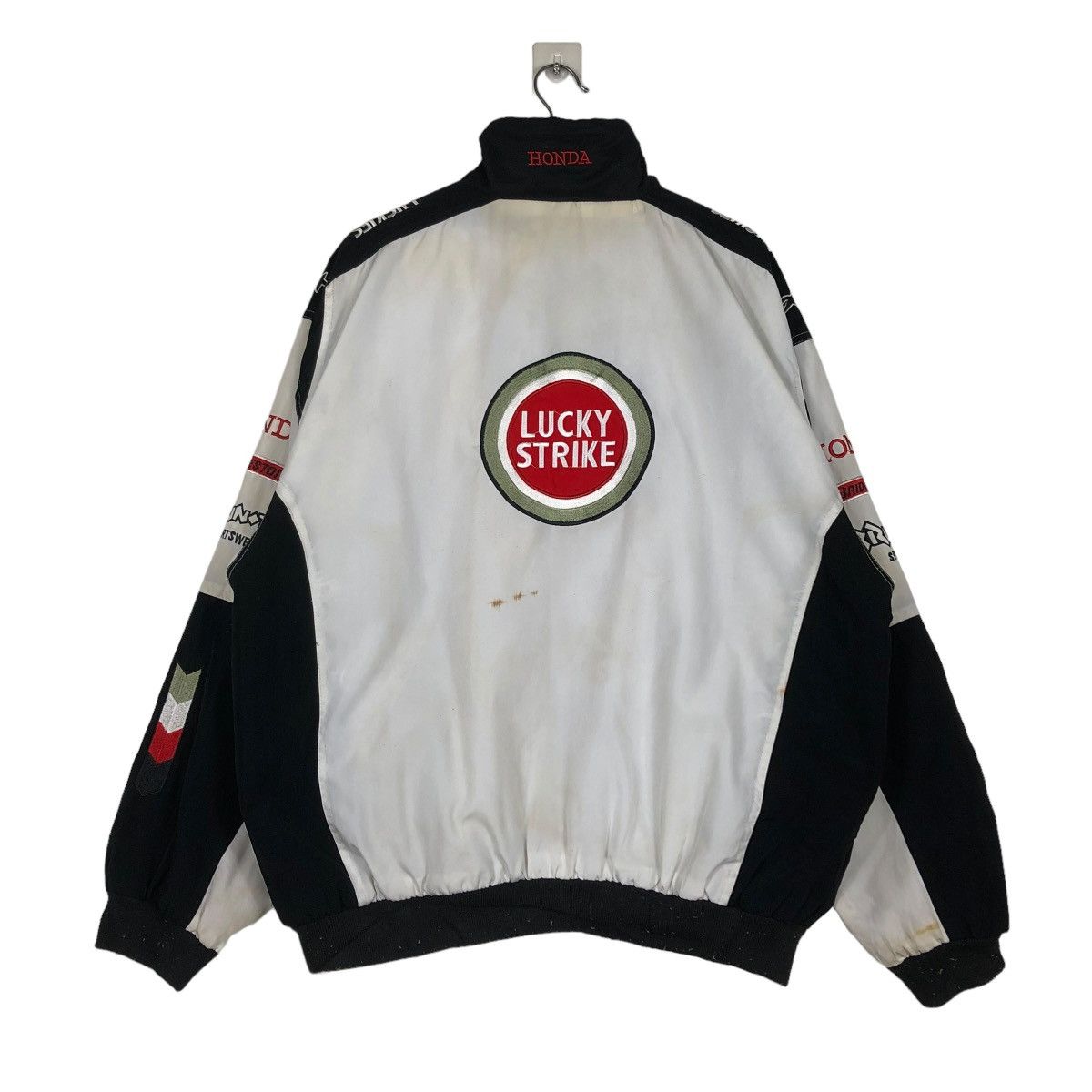 Hein Gericke 🔥VINTAGE BIKER JACKET RACING LUCKY STRIKE BIG LOGO Size US XXL / EU 58 / 5 - 13 Thumbnail