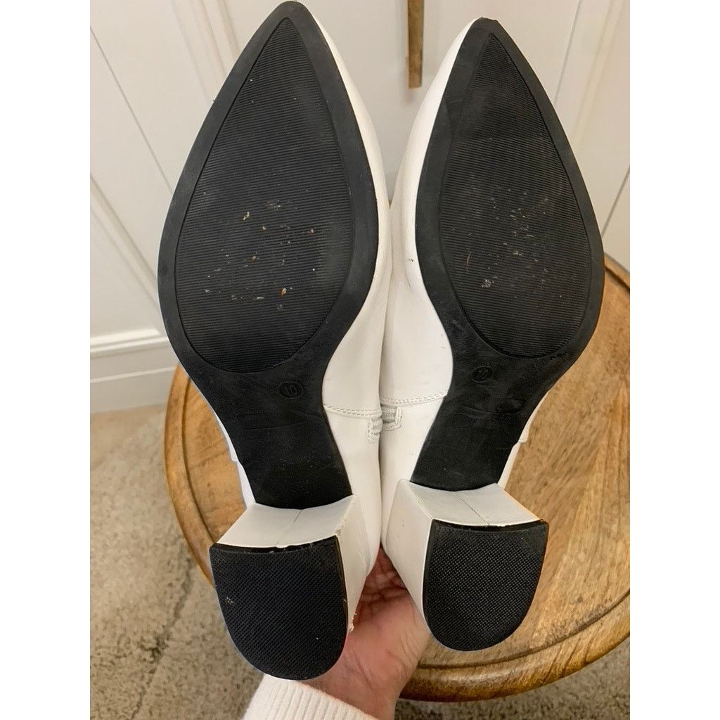 Shein SHEIN Women's White Ankle Booties Size 10 Block Heel Casual Size US 10 / IT 40 - 10 Thumbnail