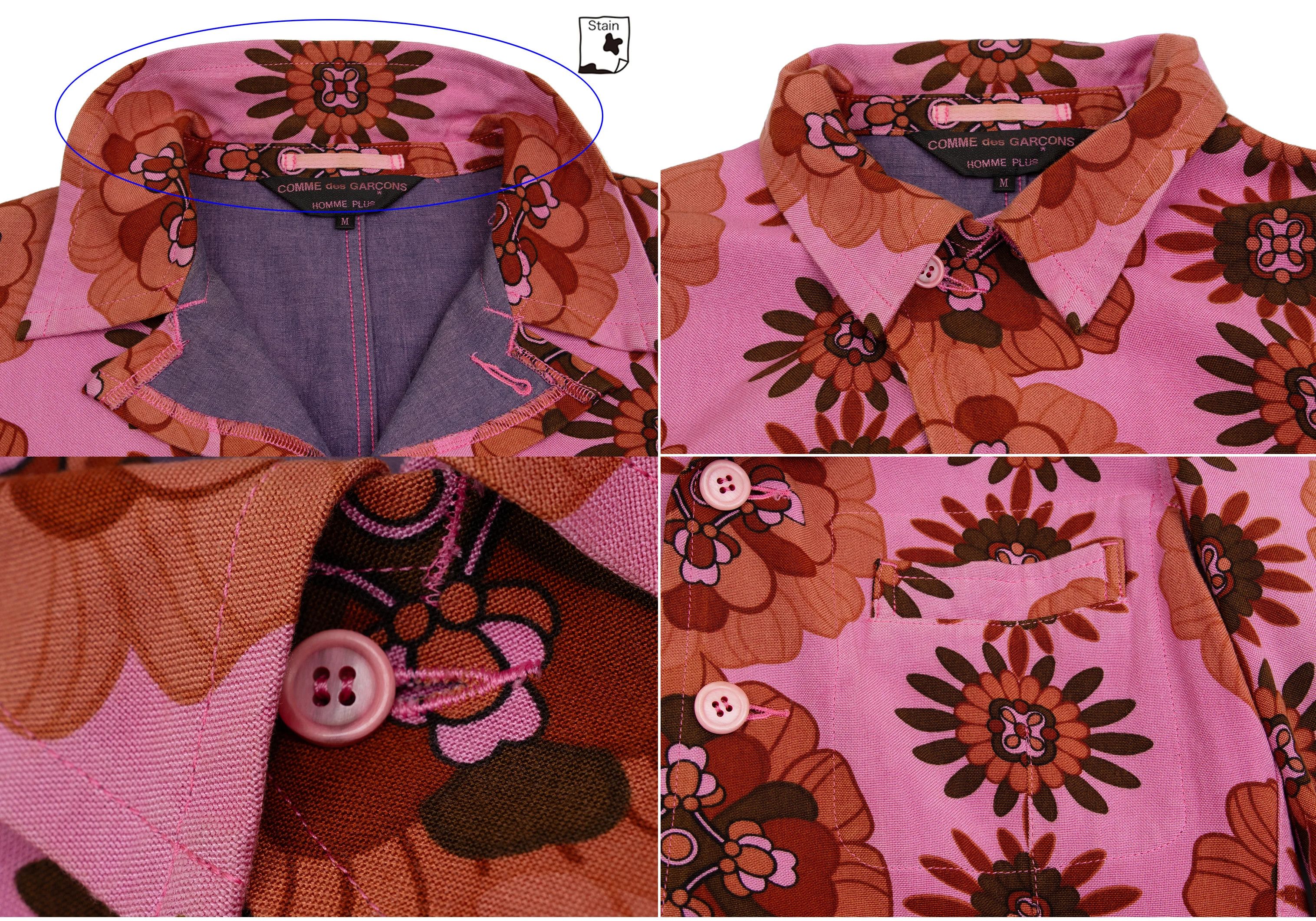Comme des Garcons Homme Plus Product Dyed Flower Print Jacket in Pink and Brown Size US M / EU 48-50 / 2 - 4 Thumbnail