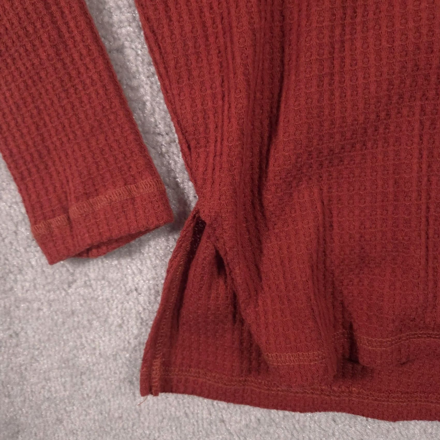 Vintage REB. in J. Shirt Womens S Red V-Neck Long Sleeve Waffle Knit Tunic Top Size S / US 4 / IT 40 - 6 Thumbnail