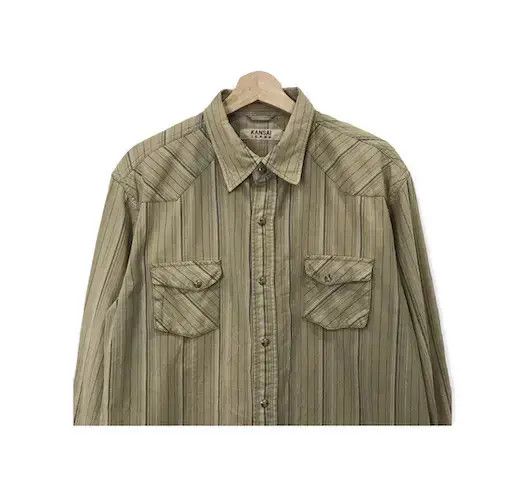 Flannel Kansai Jeans Stripe Design Flannel Shirt Size US L / EU 52-54 / 3 - 2 Thumbnail