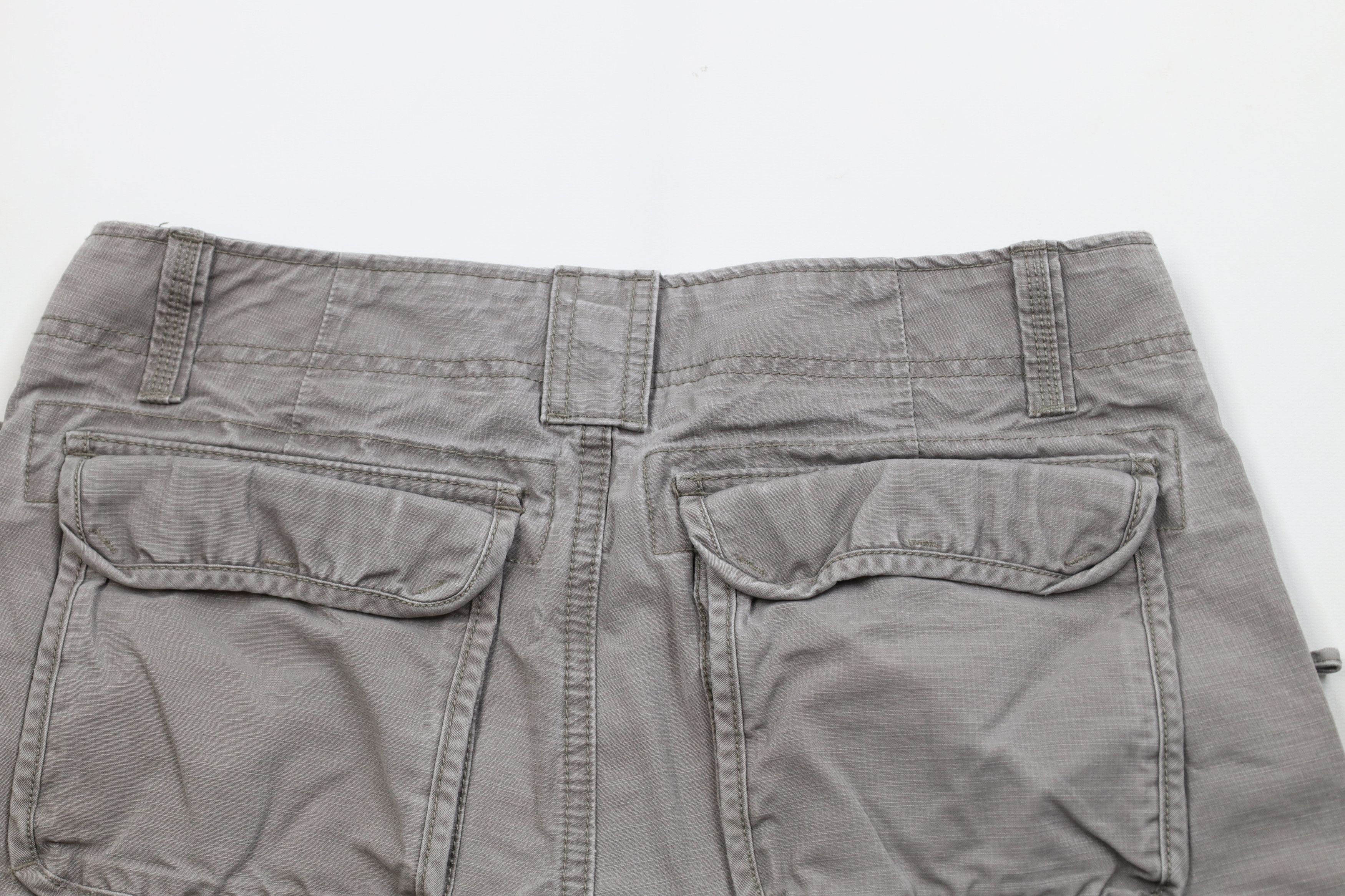 L.L. Bean Vintage LL Bean Heavyweight Ripstop Cargo Shorts Gray Cotton Size US 31 - 10 Thumbnail