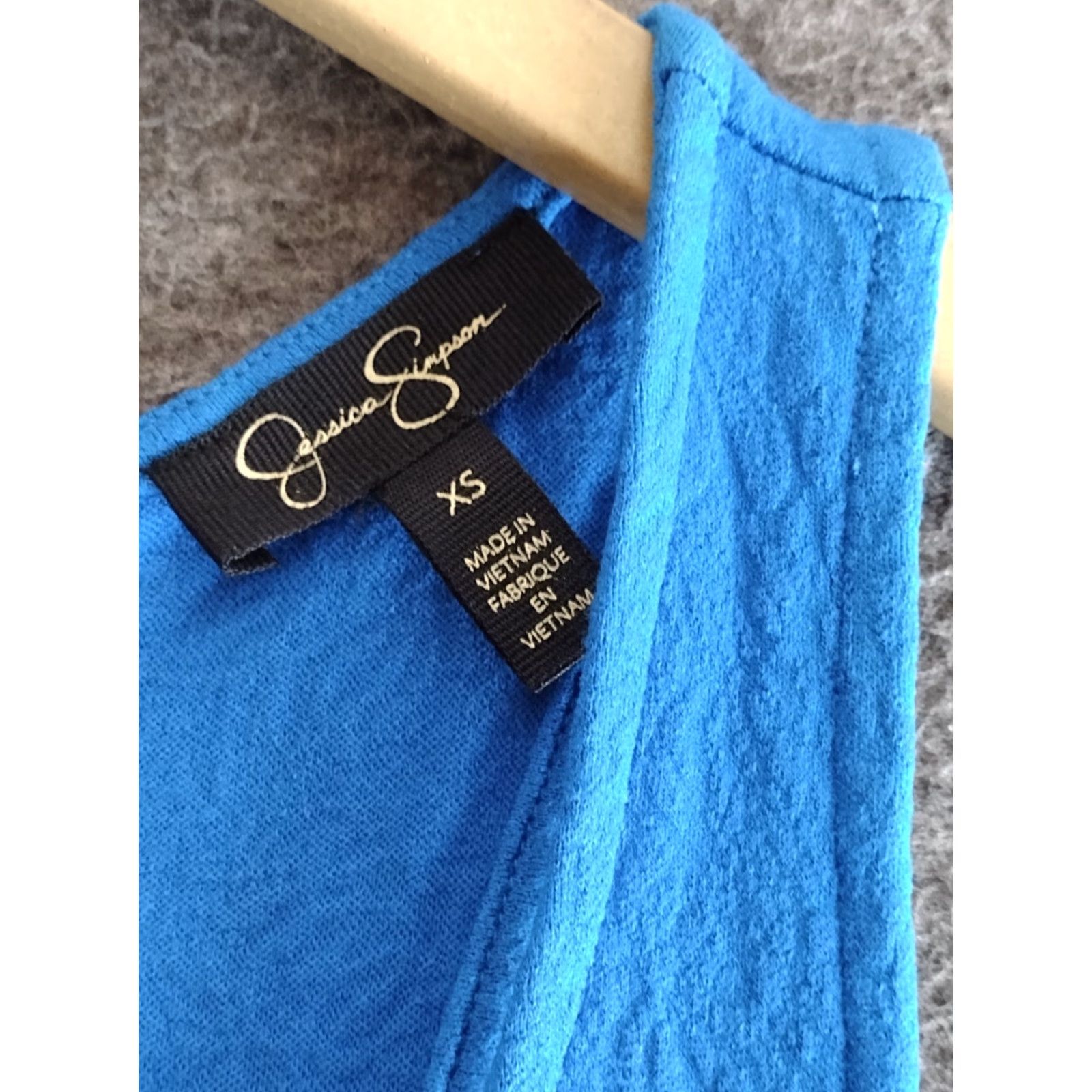 Jessica Simpson Jessica Simpson Dress Womens Sleeveless Scoop Neck Fit Flar XS Blue - Casual Solid Zipper Dress - 66% Viscose 30% Nylon 4% Elastane - Designer Womens Size XS / US 0-2 / IT 36-38 - 5 Thumbnail