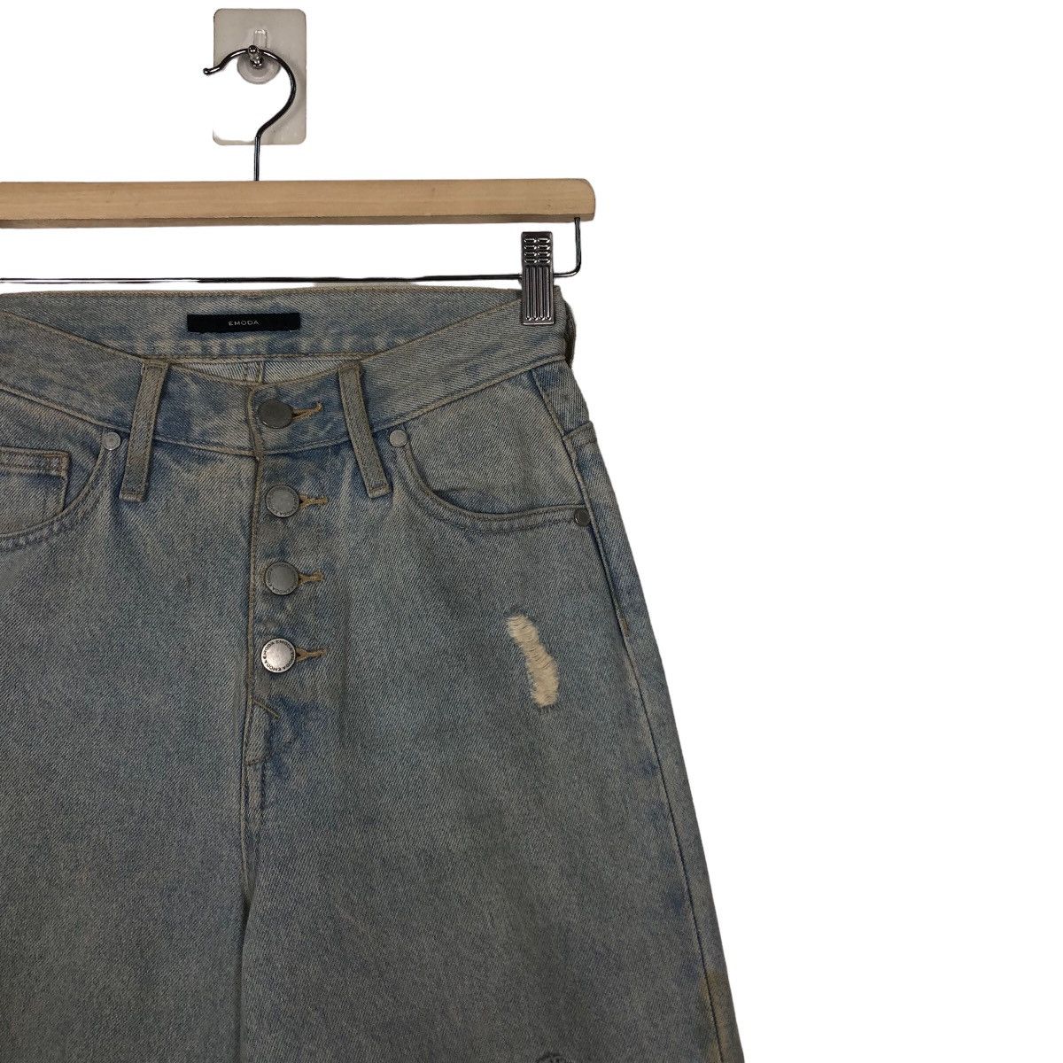 Japanese Brand DISTRESSED DENIM JEANS PUNK DESIGN EMODA JAPAN ISSEY MIYAKE Size US 26 / EU 42 - 6 Thumbnail