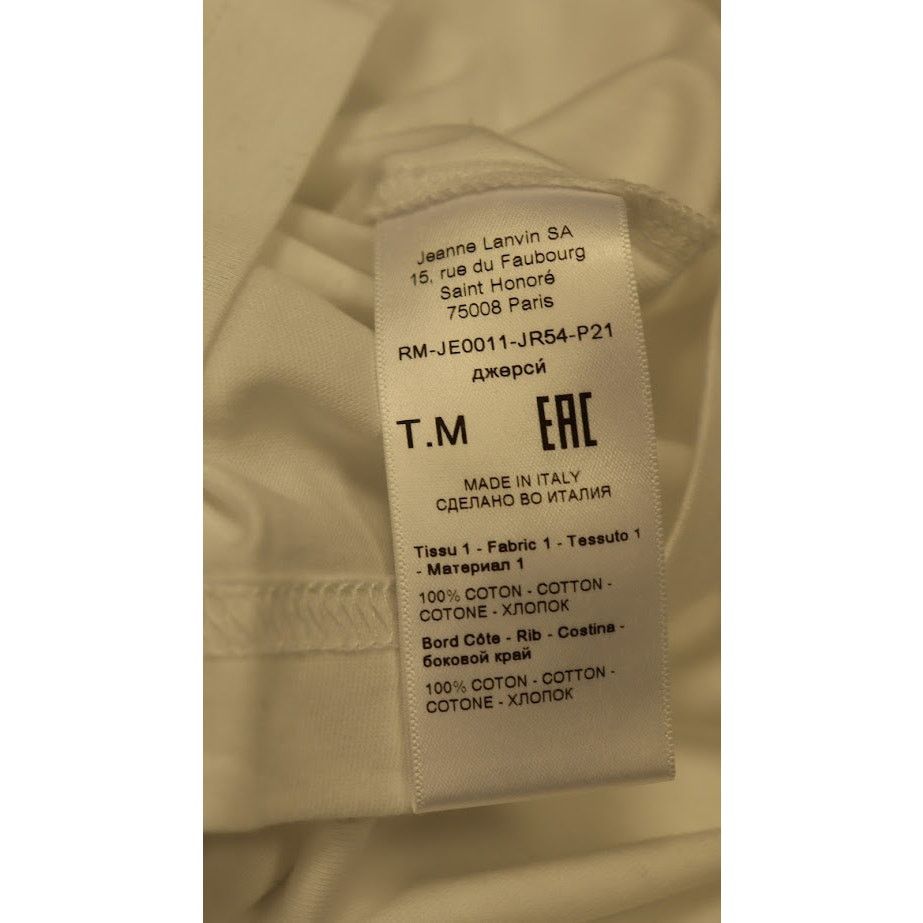 Lanvin o1rshd1 Embroidered Oversize T-Shirt in Optic White Size US M / EU 48-50 / 2 - 11 Thumbnail