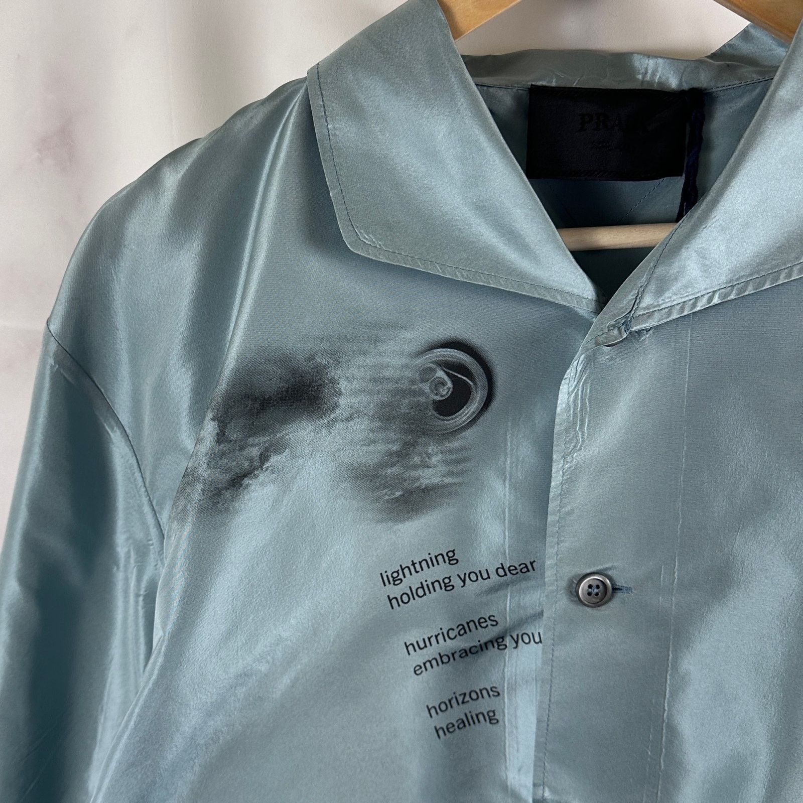 Prada A/W22 Blue Silk Printed Button-Up Size US M / EU 48-50 / 2 - 3 Thumbnail
