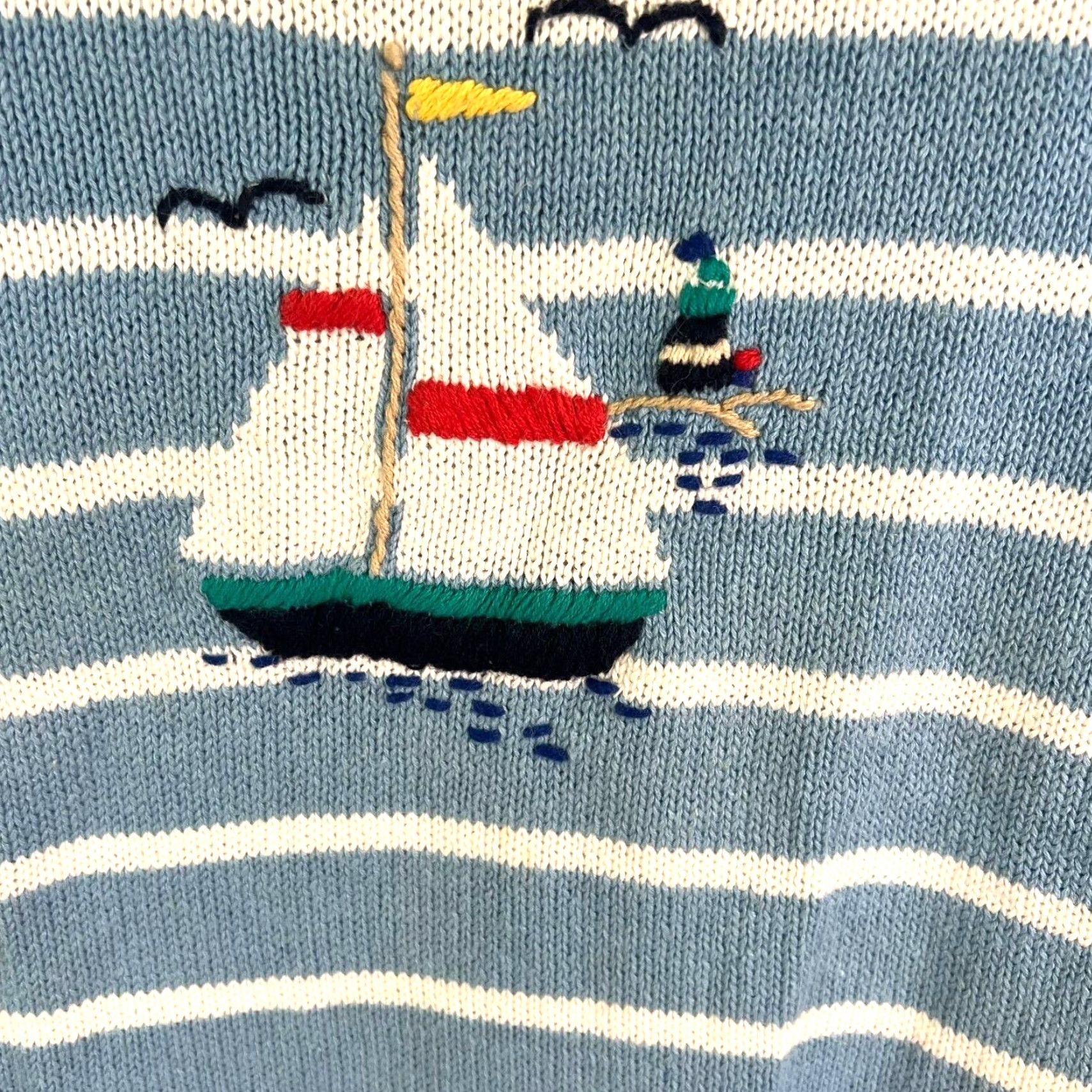 Vintage VINTAGE Sag Harbor Striped Knit Pullover Sweater Womens M Blue Sailing Sports Size M / US 6-8 / IT 42-44 - 3 Thumbnail