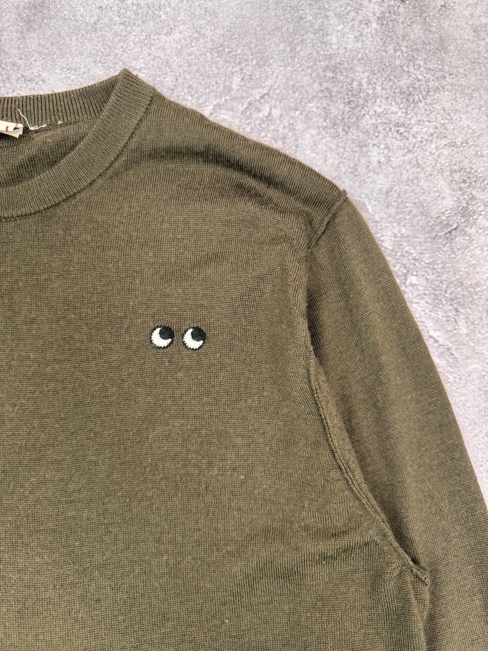 Anya Hindmarch Anya Hindmarch Women x Uniqlo Kids Sweater Olive Crew Neck Size XS / US 0-2 / IT 36-38 - 4 Thumbnail