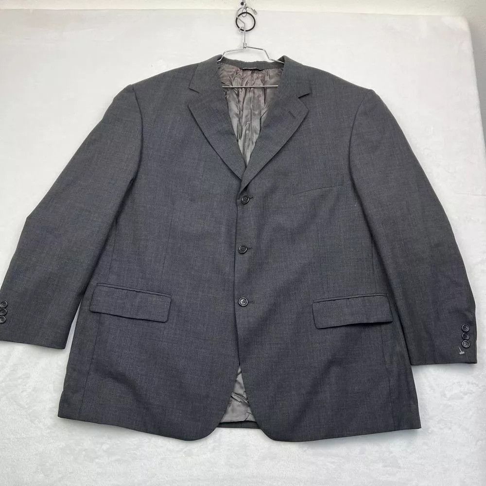 Brooks Brooks Stretch Blazer Suit Men 50R Gray 3 Buttons 100% Wool Size 50R - 1 Thumbnail