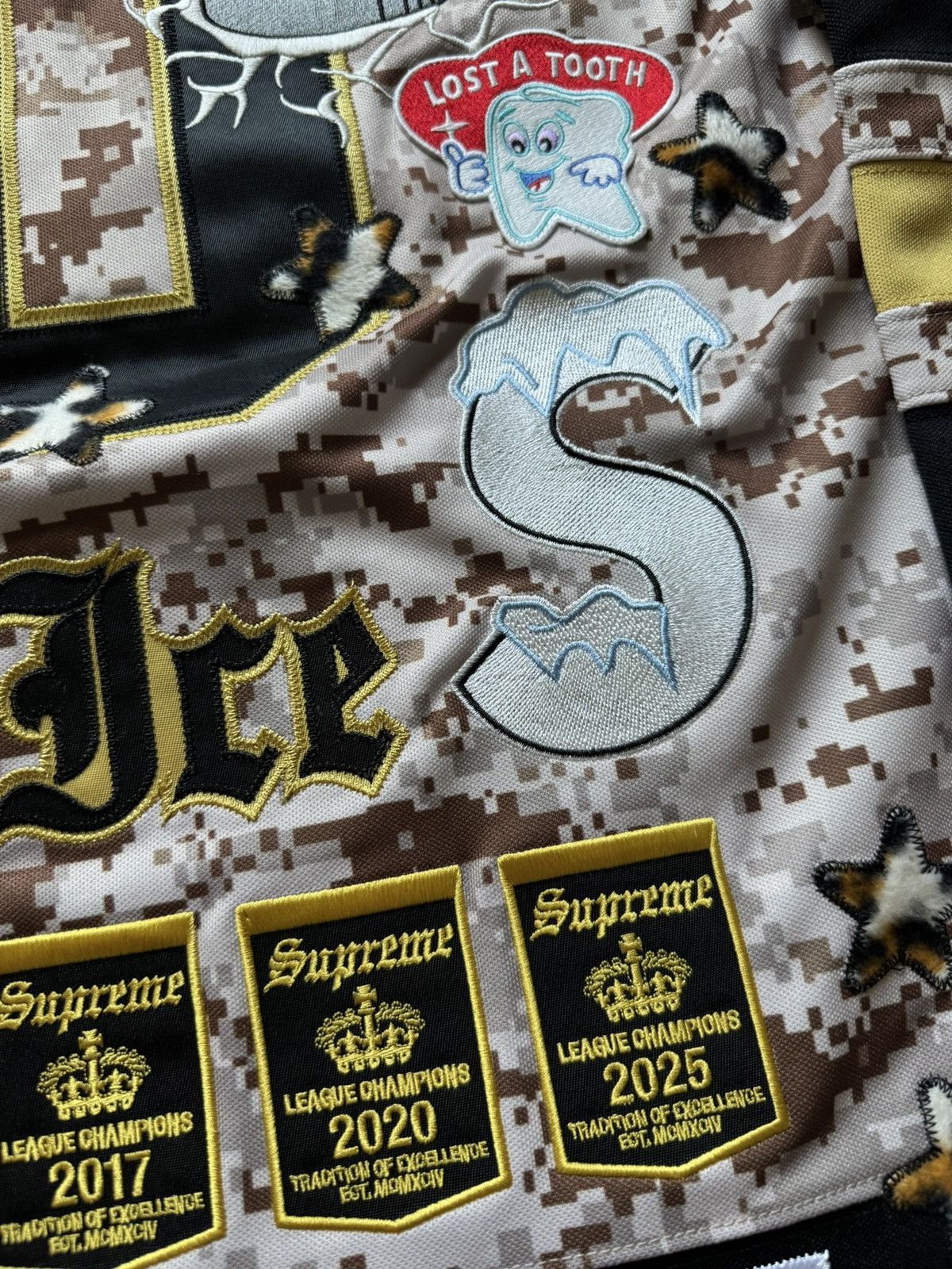 Supreme Supreme Fire & Ice Patches Hockey Jersey Camo Yellow Size US L / EU 52-54 / 3 - 11 Thumbnail