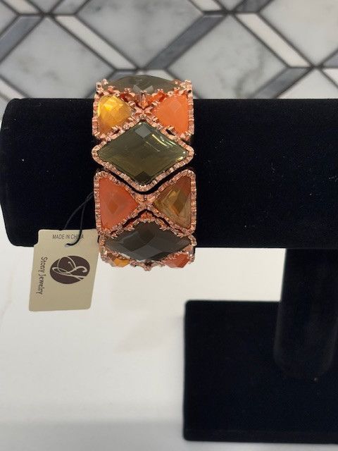 Jewelry Rose Gold & Multicolor Stone Bracelet Size ONE SIZE - 2 Thumbnail