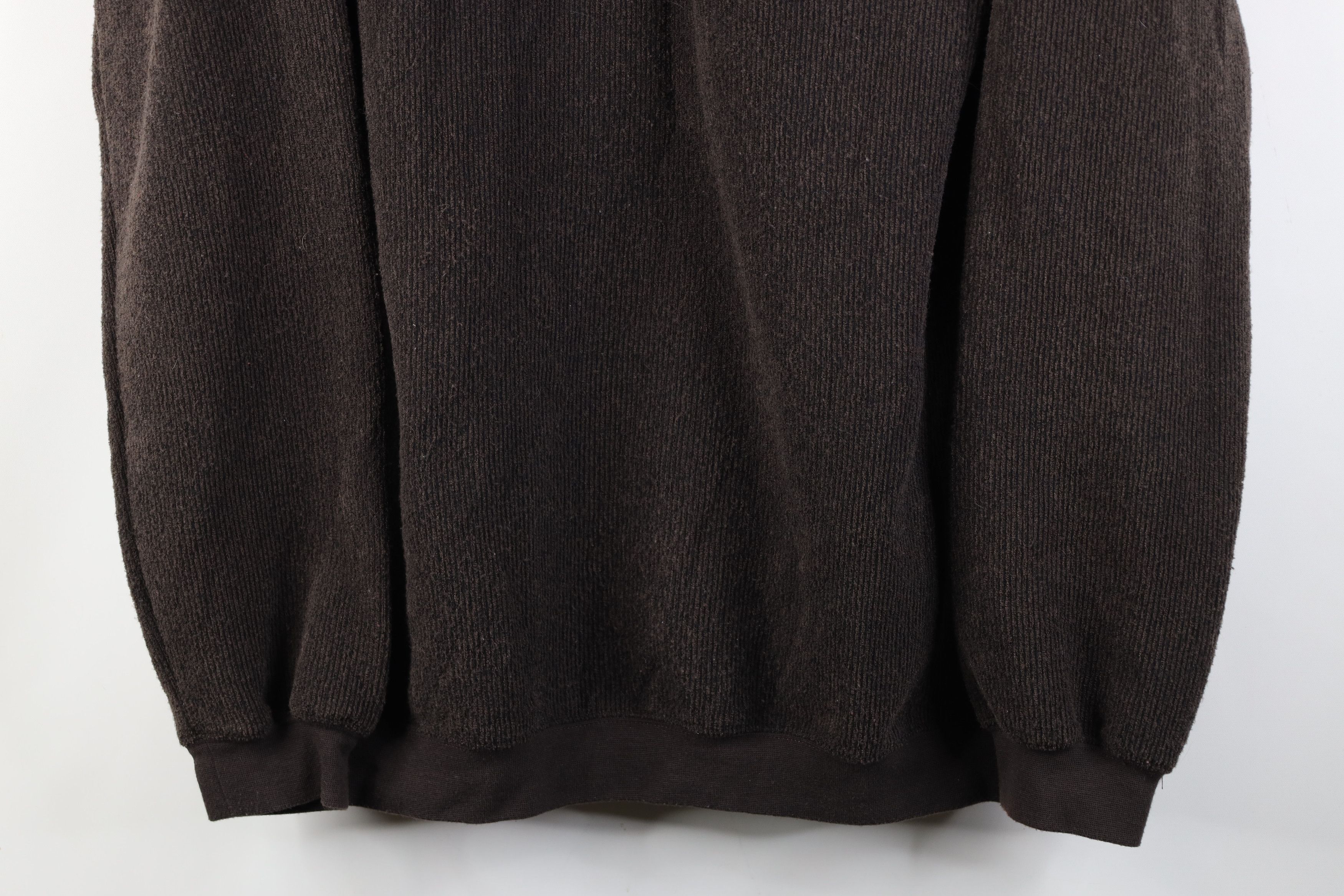 Vintage Vintage 90s Y2K Streetwear Fleece Collared Sweater Brown Size US L / EU 52-54 / 3 - 3 Thumbnail