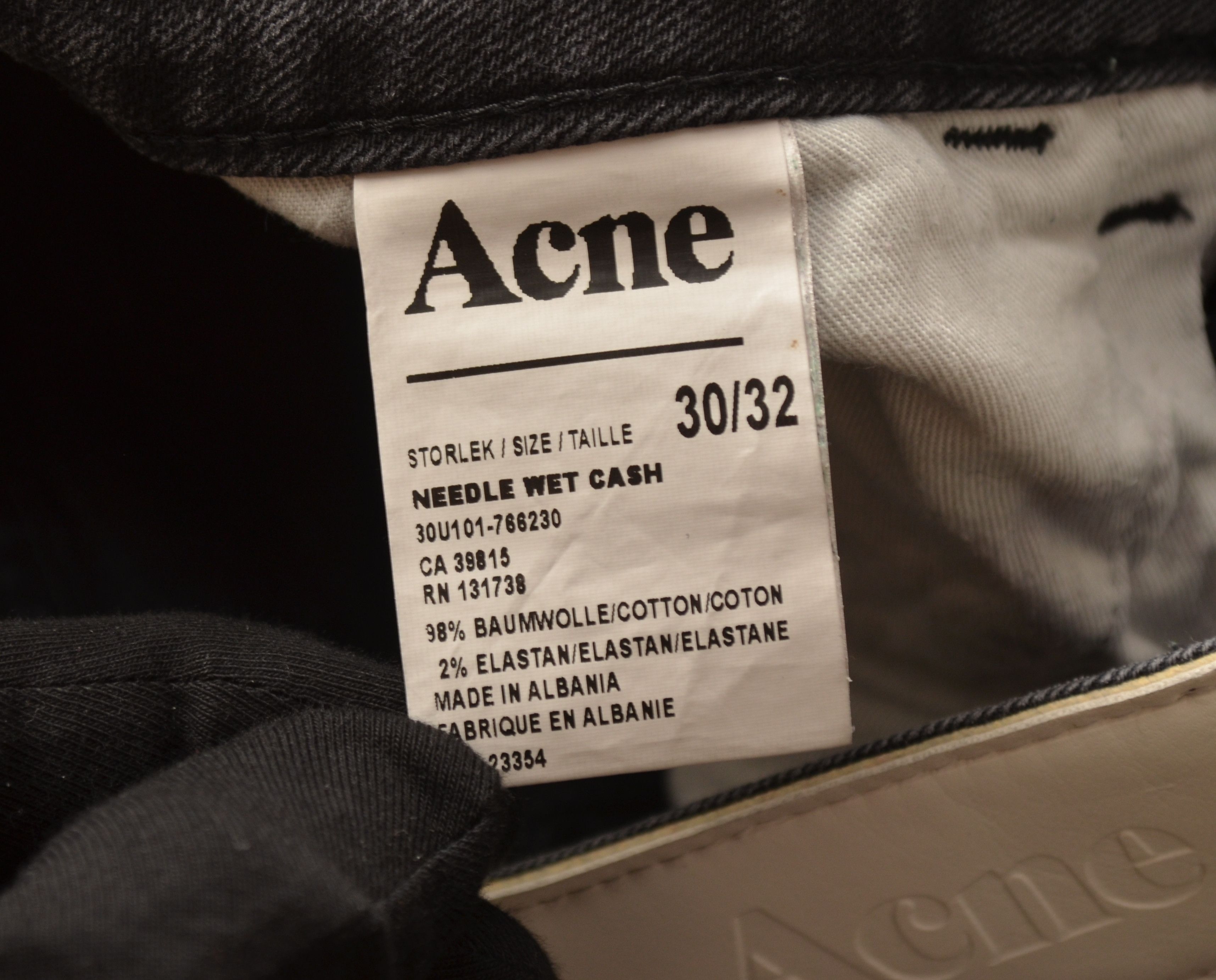 Acne Studios Acne Studios Needle Wet Cash Black Denim Jeans Size W30 L32 Size US 30 / EU 46 - 10 Thumbnail