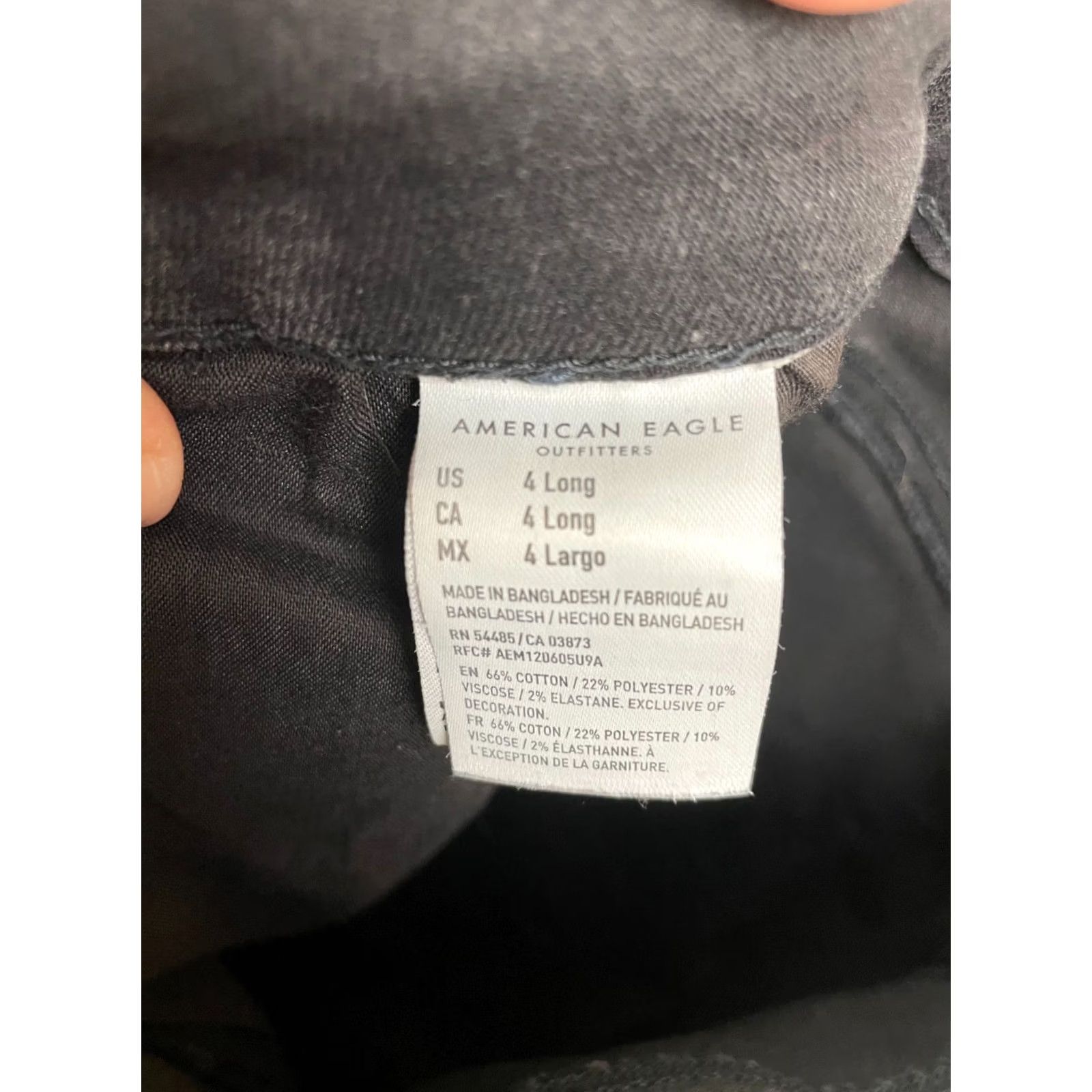 American Eagle Outfitters American Eagle Outfitters Jeans Womens Size 4 Long Black Denim Skinny Leg Stretch Y2K Goth 5-Pocket Button Pocket Womens Jeans Size 27" / US 4 / IT 40 - 5 Thumbnail