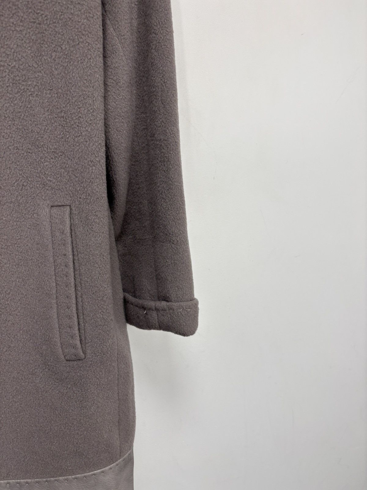 Cinzia Rocca Cinzia Rocca Women’s Taupe Virgin Wool Coat Stand Collar Size M / US 6-8 / IT 42-44 - 7 Thumbnail