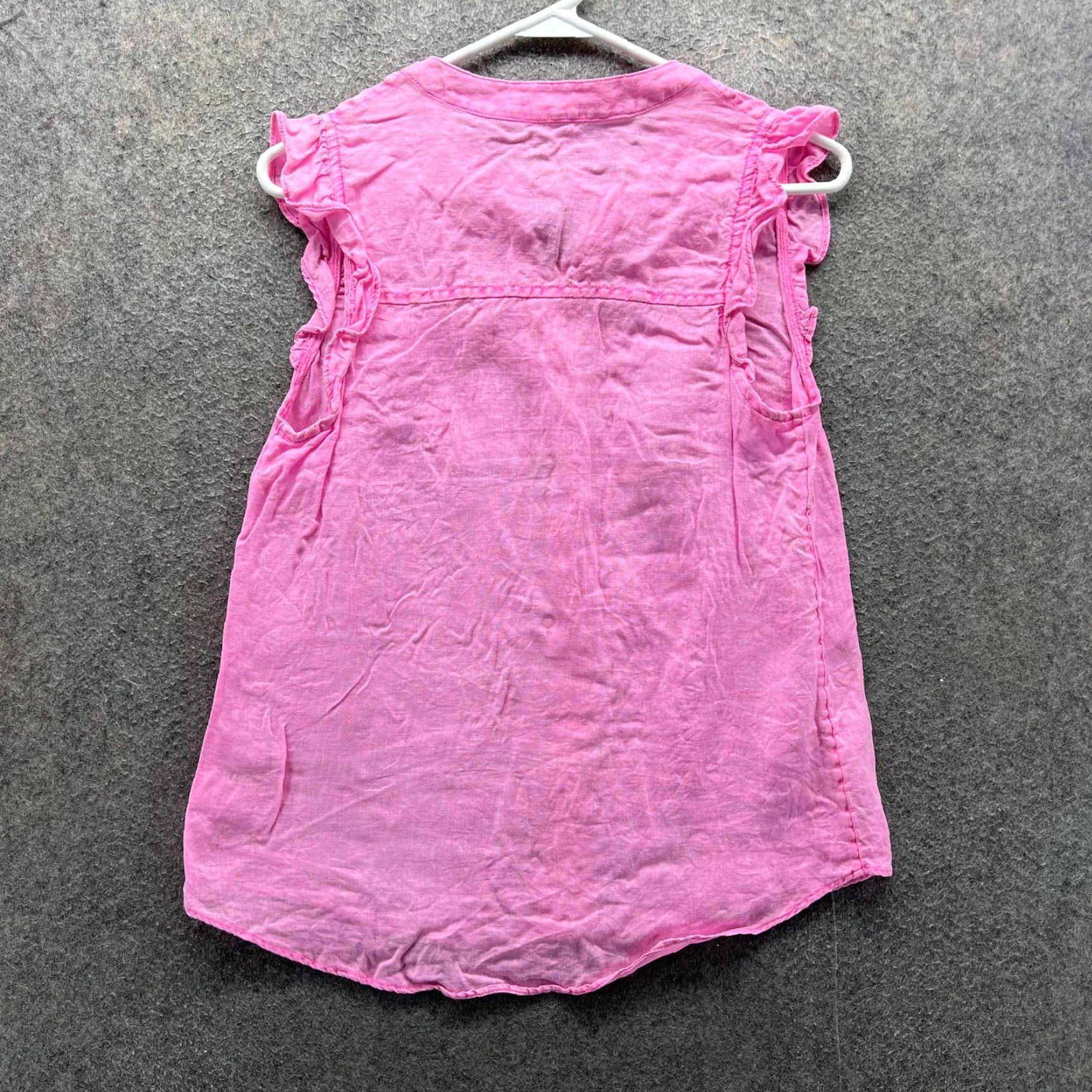 Lilly Pulitzer VINTAGE Lilly Pulitzer Blouse Womens S Pink Ruffle Flutter Sleeve Button Front Top Size S / US 4 / IT 40 - 5 Thumbnail