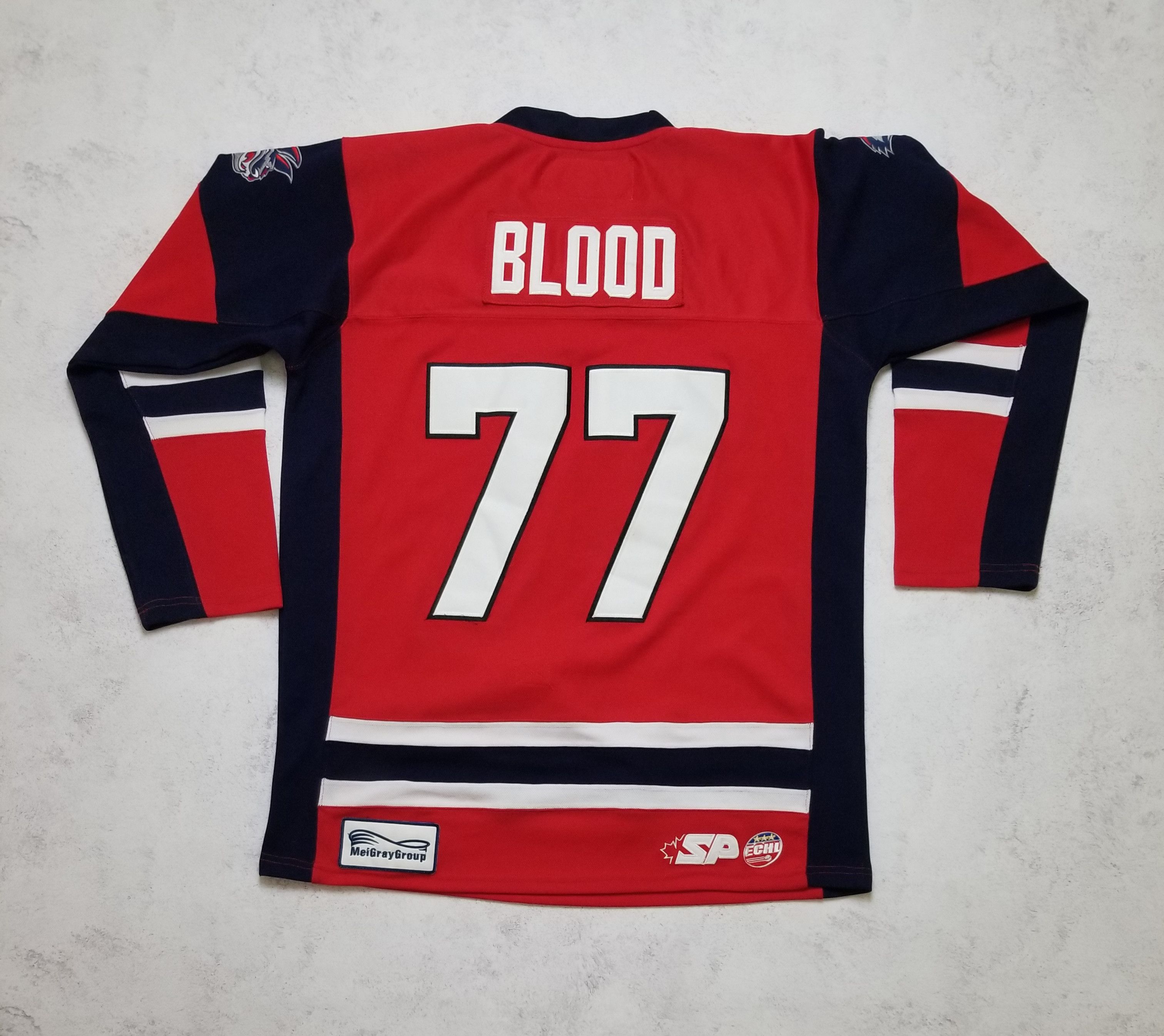 Other Ben Blood Elmira Jackals Hockey ECHL Stitched Sewn Jersey Size US L / EU 52-54 / 3 - 3 Thumbnail