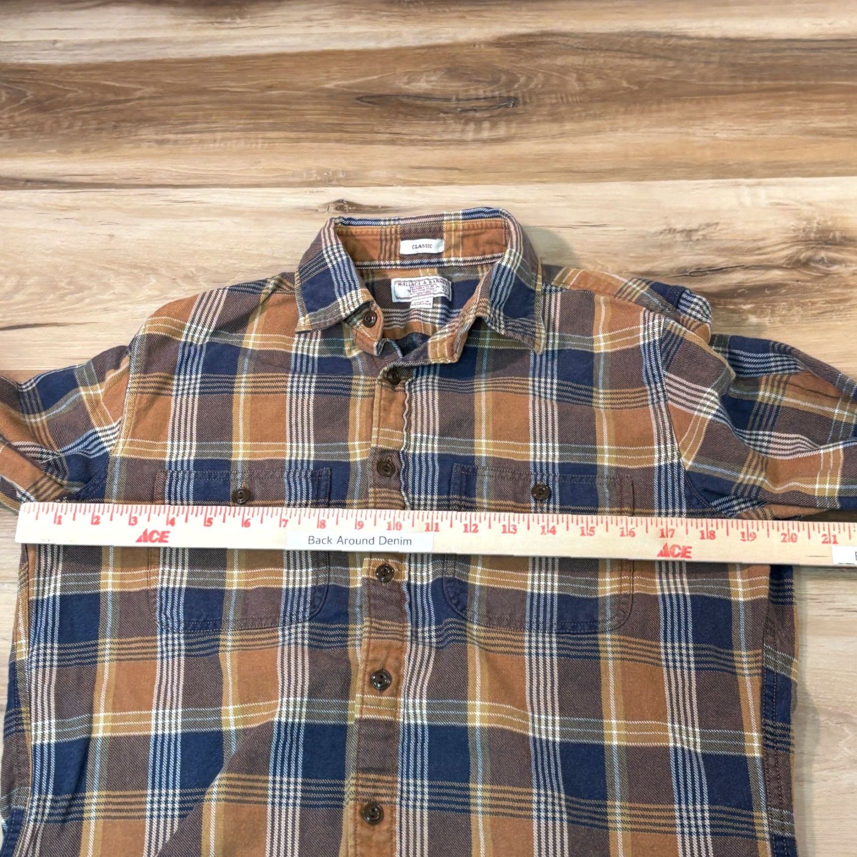 Wallace & Barnes Wallace & Barnes J.Crew Plaid Flannel Shirt S Blue Mens Casual Workwear Size US S / EU 44-46 / 1 - 5 Thumbnail