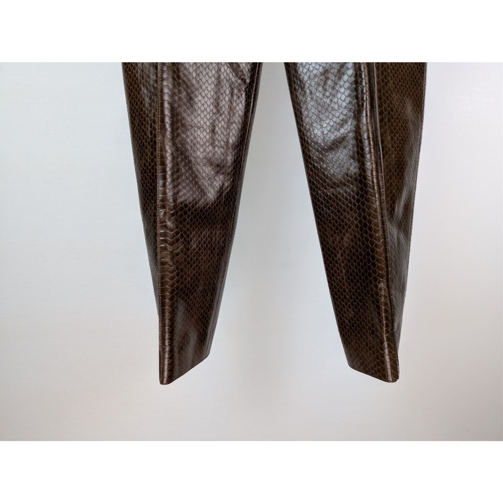 Bottega Veneta o1rshd1 Carved Leather Snake Trousers Pants in Nut Size US 32 / EU 48 - 3 Thumbnail
