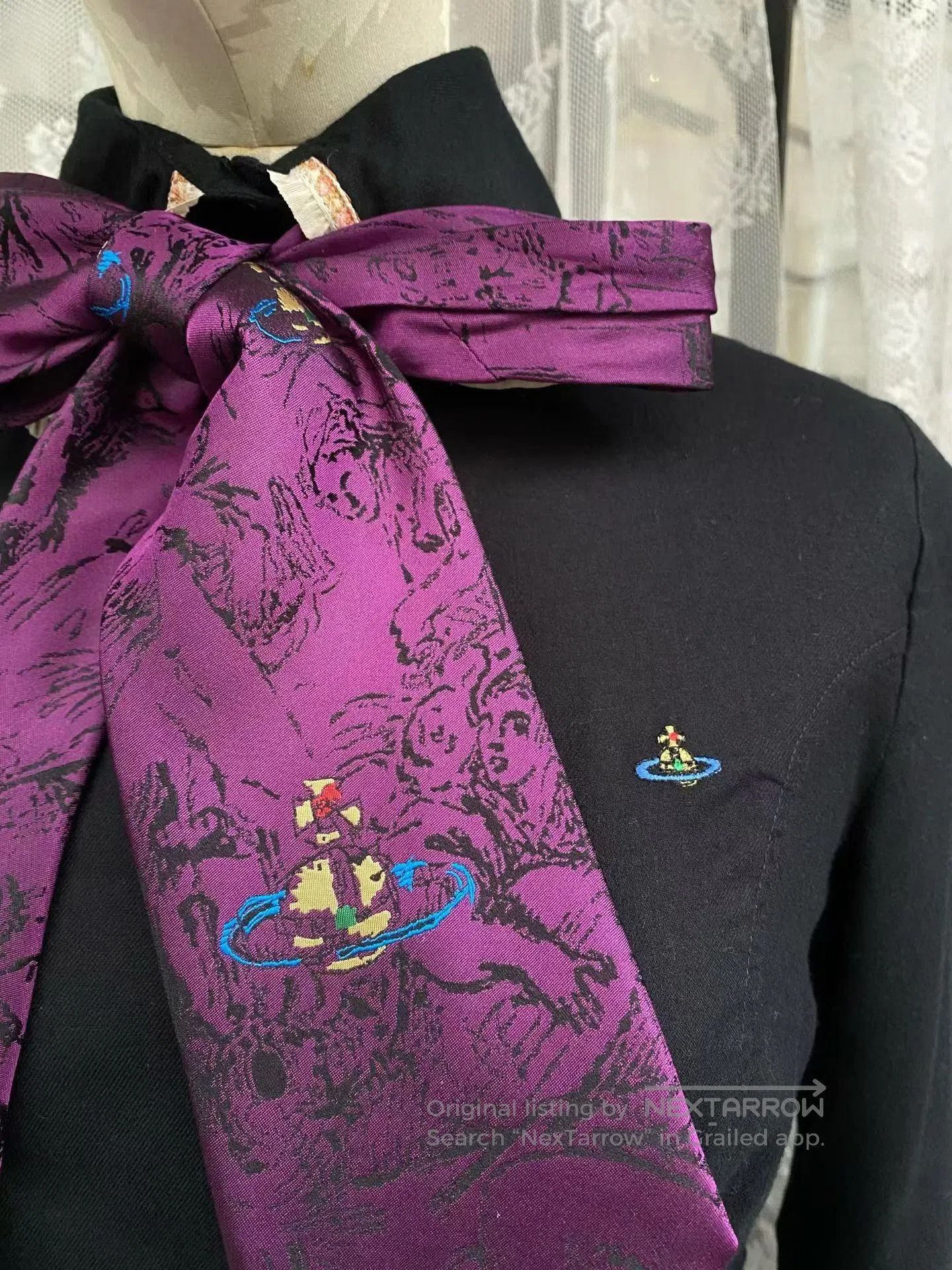 Vivienne Westwood Vivienne Westwood Purple Angel Line Tie. Size ONE SIZE - 2 Thumbnail