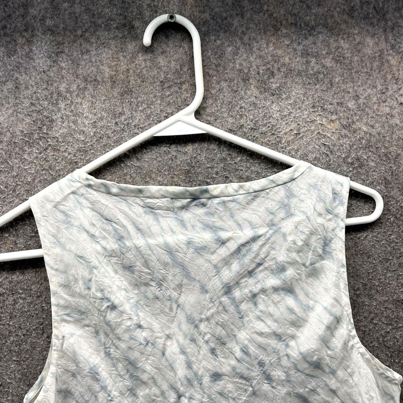 Eileen Fisher Eileen Fisher Tank Womens Small Blue Crinkled V-Neck Sleeveless Tunic Top Size S / US 4 / IT 40 - 7 Thumbnail