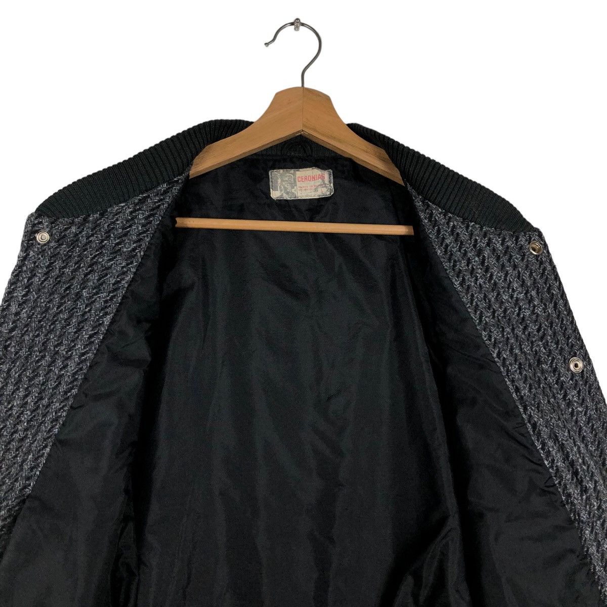 Japanese Brand 🔥Issey Miyake Ceronias Bomber Jacket Herringbone Wool Size US L / EU 52-54 / 3 - 11 Thumbnail