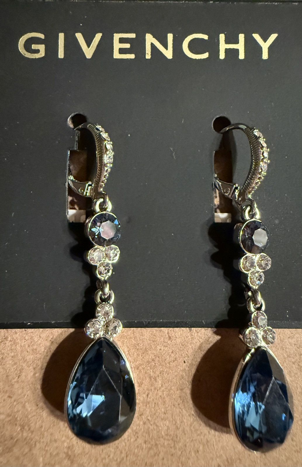 Givenchy Givenchy double-drop Crystal earrings, Rhodium Blue/Silver.. Size ONE SIZE - 2 Thumbnail