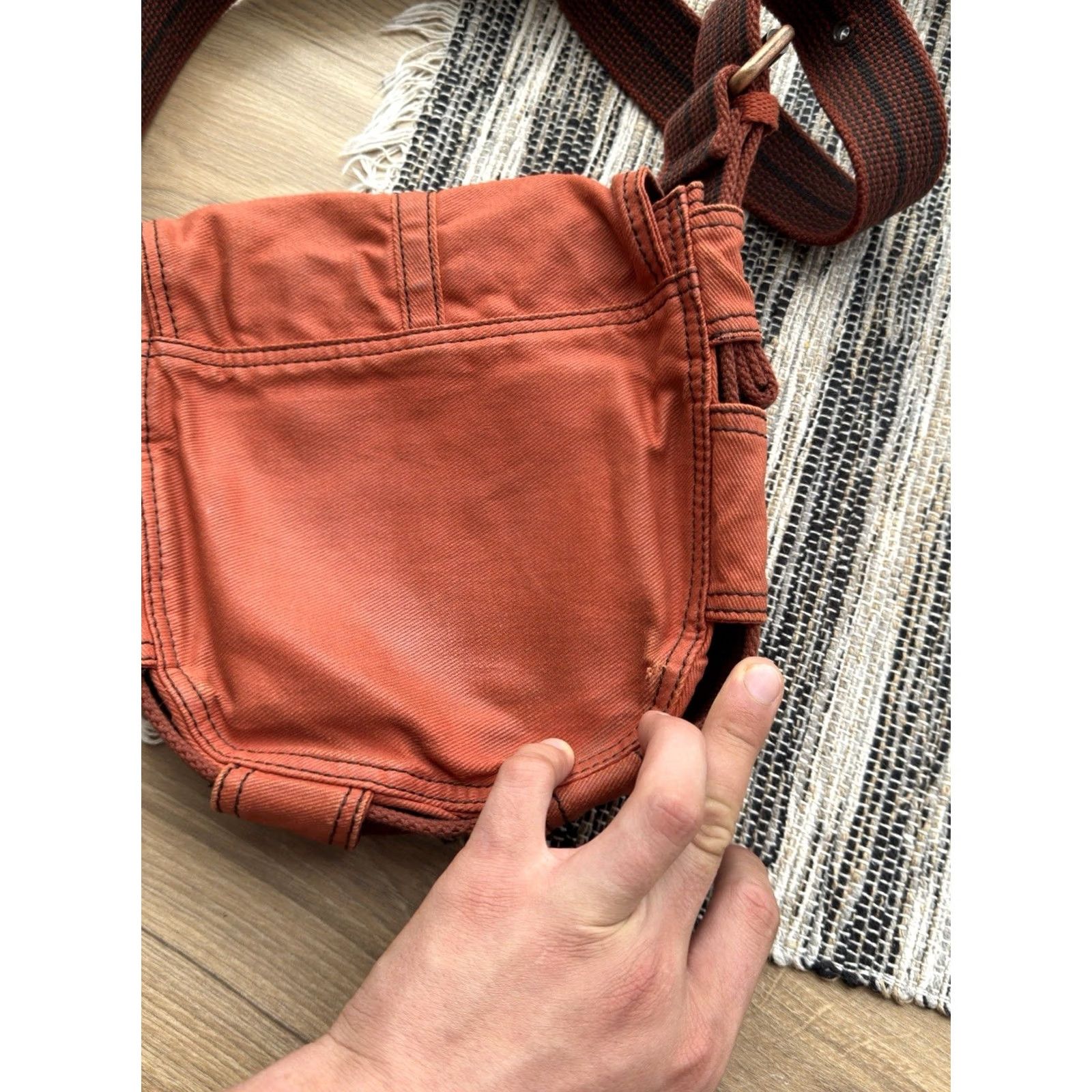 Diesel VINTAGE DIESEL Shoulder Bag Unisex Adults Medium Coral Orange 90s Y2K Avant Garde Crossbody Bag Size ONE SIZE - 6 Thumbnail