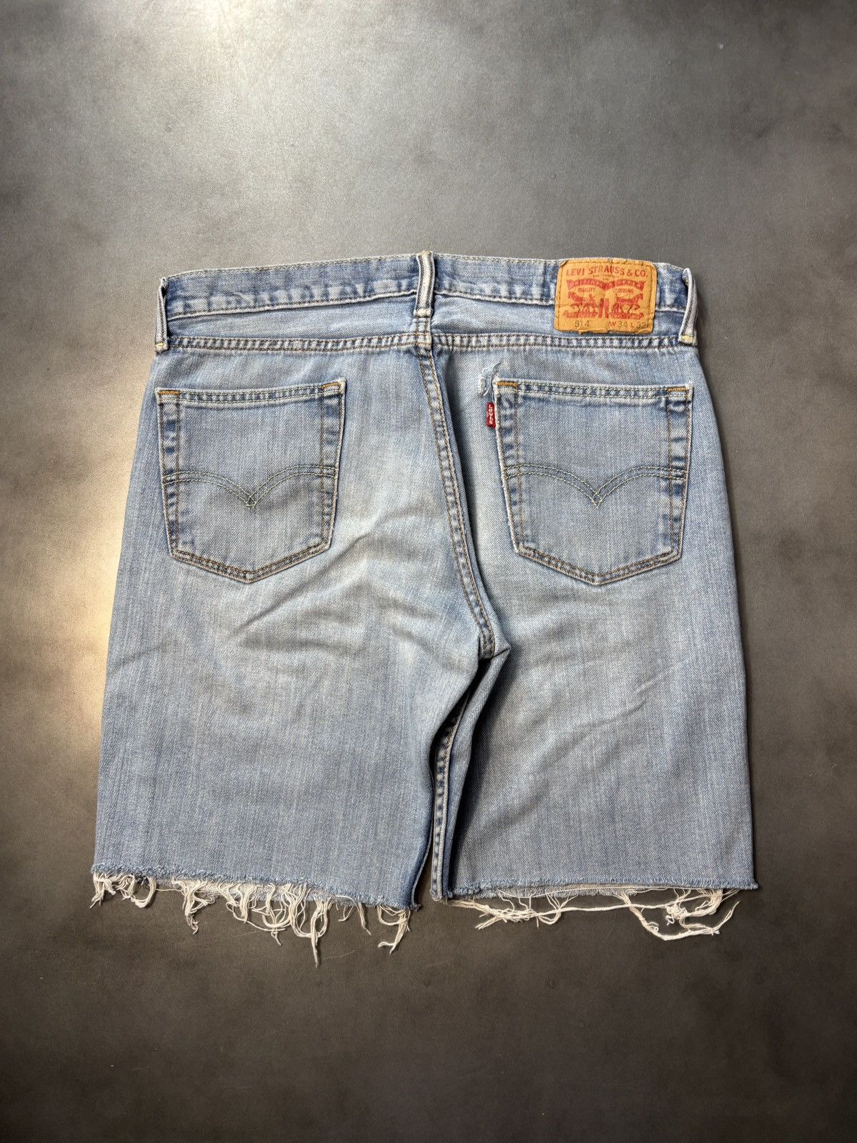 Levi's Levis Jean Shorts Cut Off Jorts Raw Hem Blue Denim Jeans 34 Size US 32 / EU 48 - 2 Thumbnail