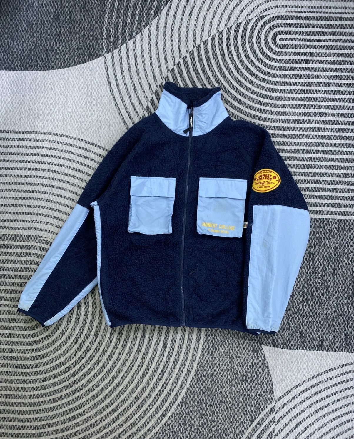 GU Vintage Honest College Bu Studio Seven Fleece Zipper Jacket Size US L / EU 52-54 / 3 - 1 Thumbnail