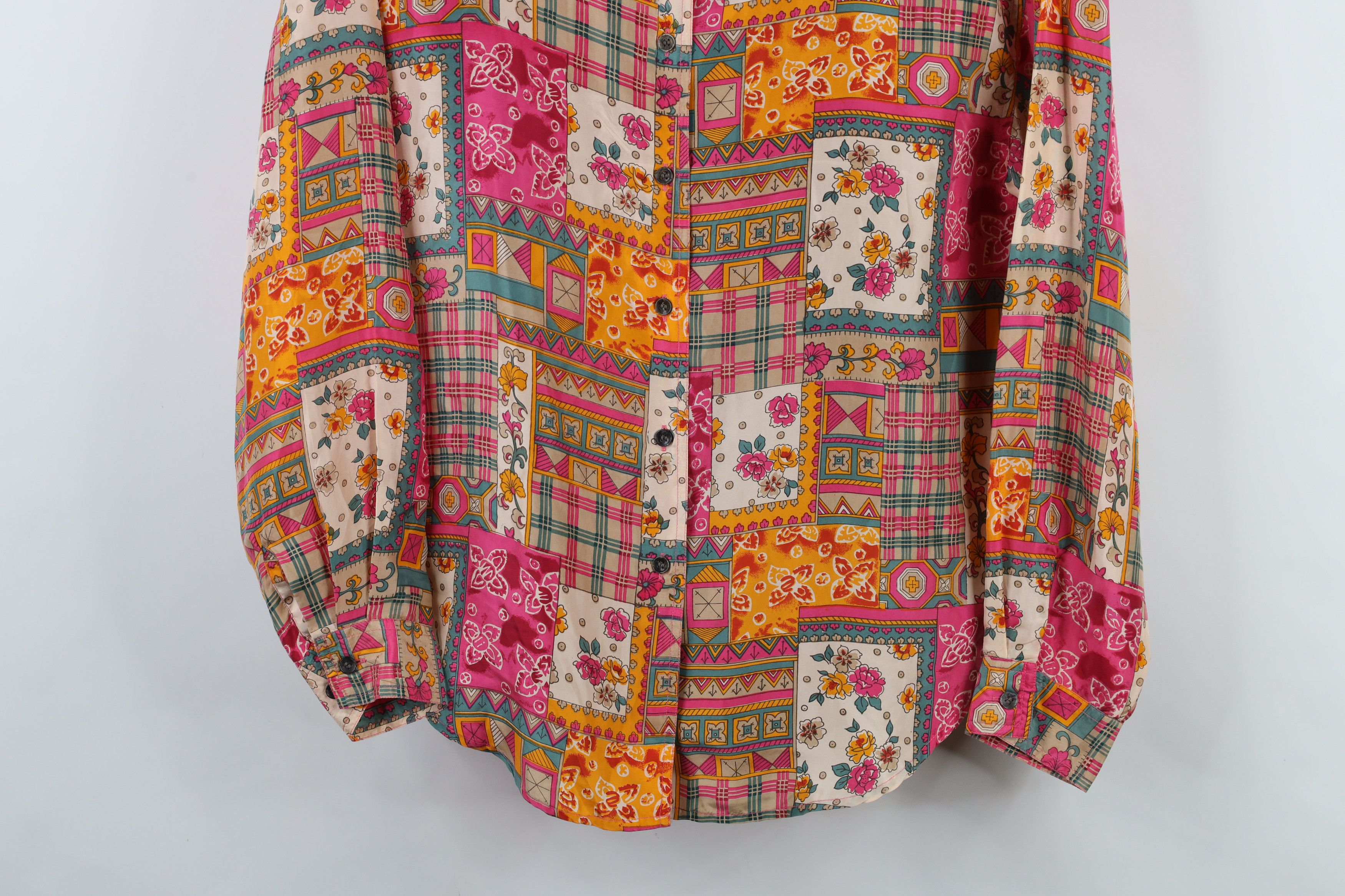 Vintage Vintage 90s Streetwear Patchwork Collared Button Shirt Size M / US 6-8 / IT 42-44 - 3 Thumbnail